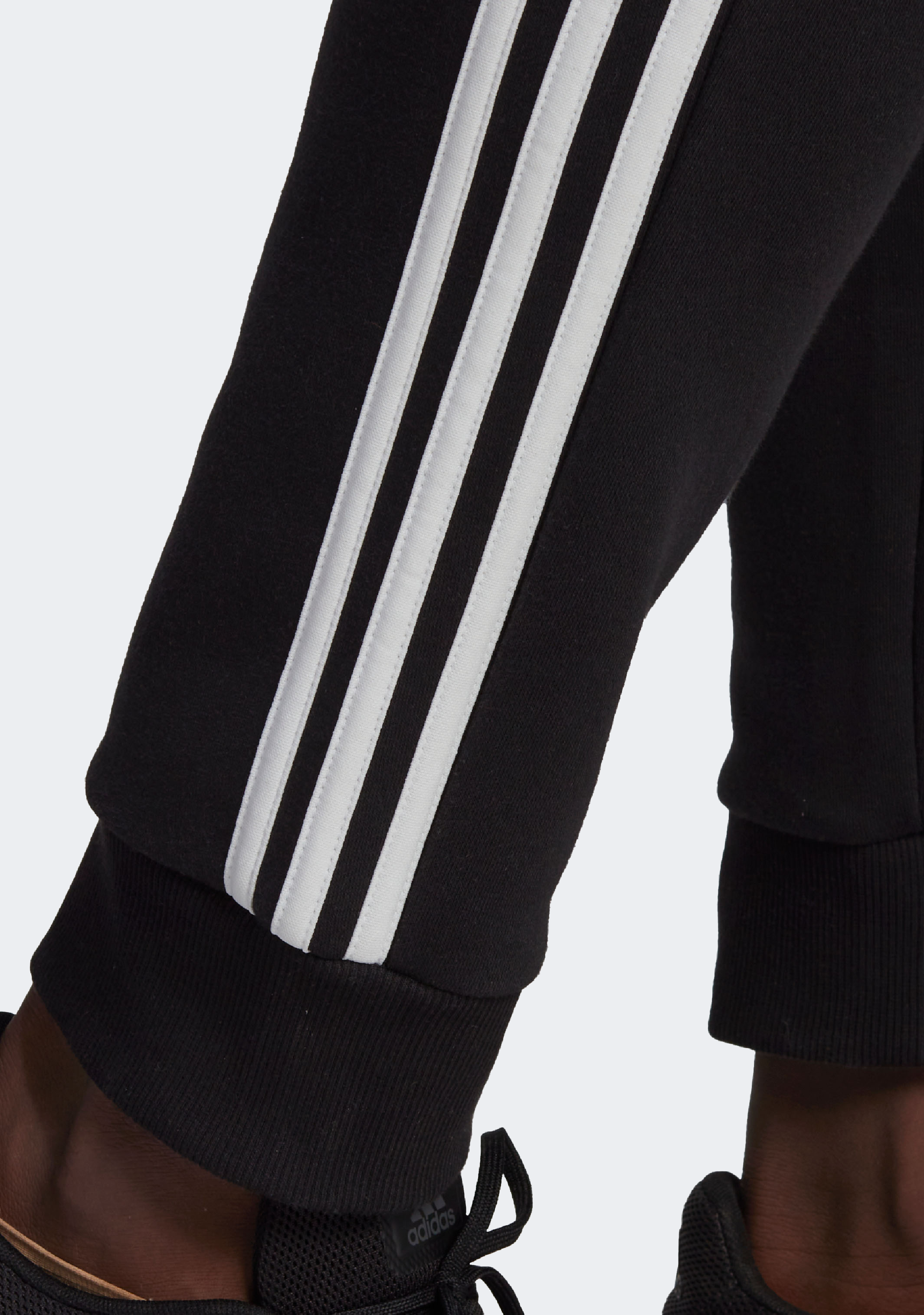 Adidas Men's Essentials Fleece Tapered Cuff Joggers with 3 Stripes - Comfortable Athletic Pants for Running, Gym & Casual Wear