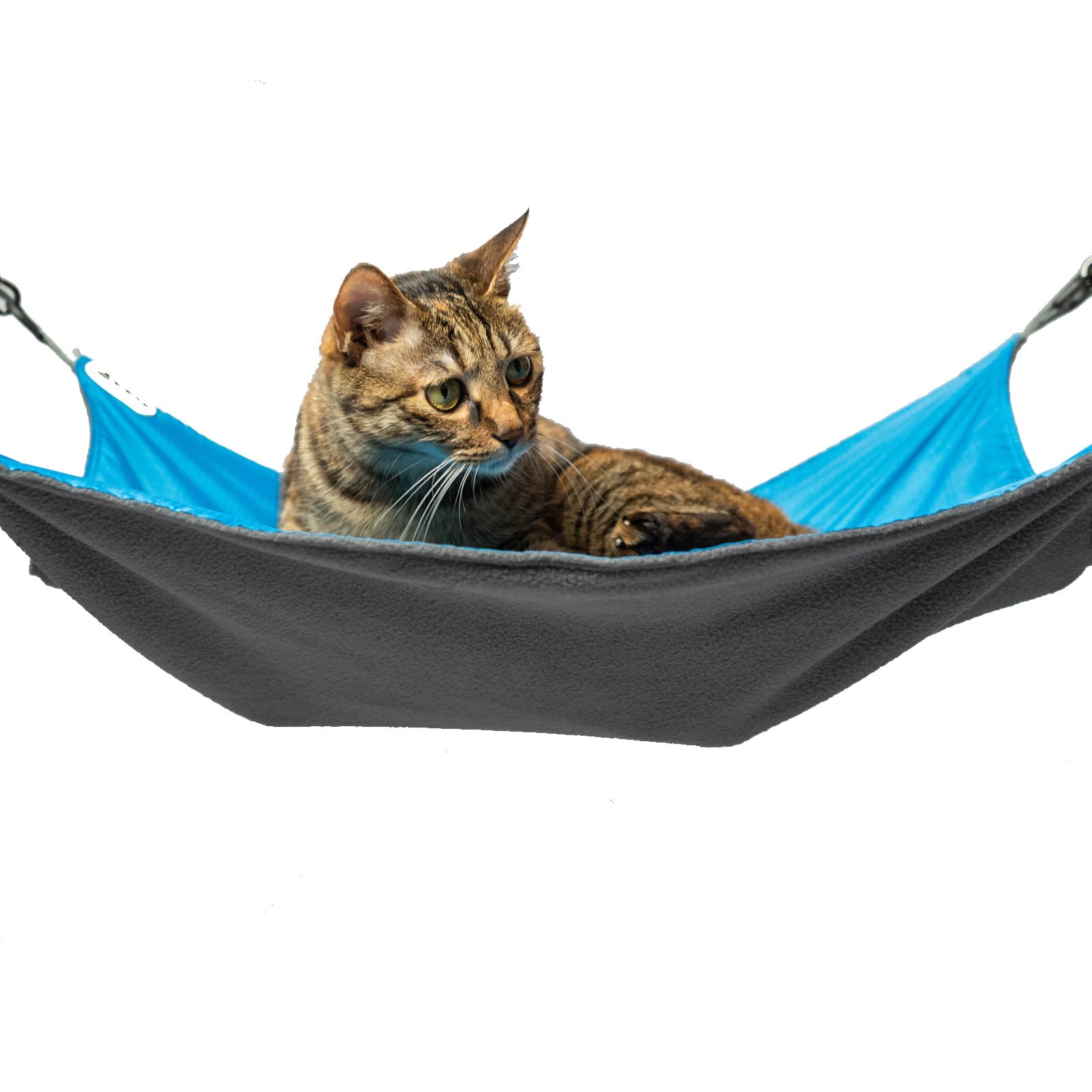 XX-Large Blue Cat Hammock Bed - 26x20 Inch Washable & Waterproof Hanging Cat Bed for Cage, Soft Cooling Kitten Pad for Indoor/Outdoor Use - Perfect for Lounging, Sunbathing & Playtime