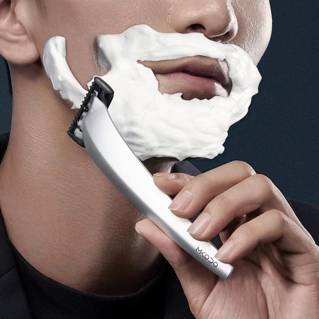Mkodo X1 Razor - Manual Shaver for Men | Smooth Clean Shave Kit | Perfect Gift Set for Grooming & Travel | Home, Office & Daily Use