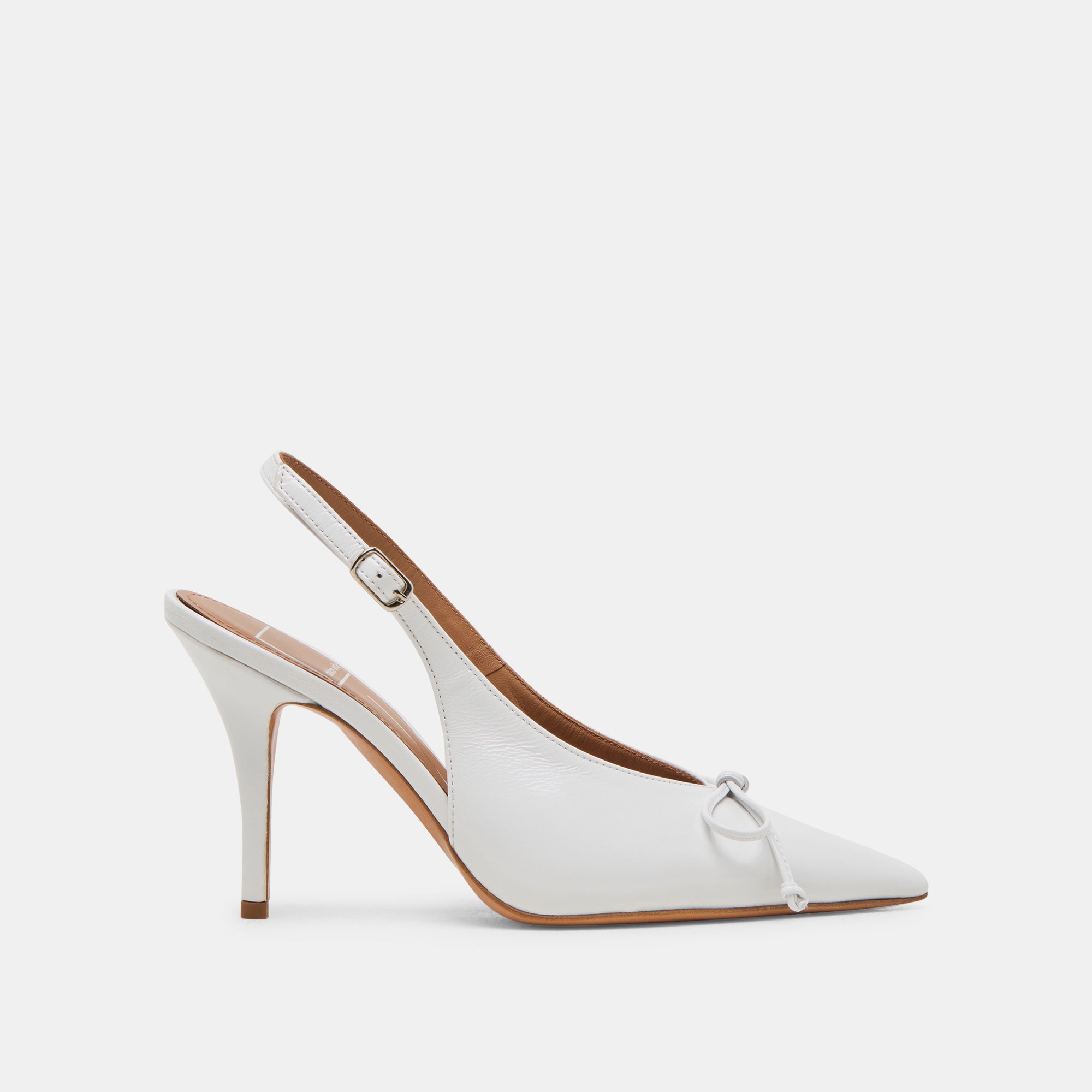 GEENA Women's White Leather Heels - Stylish High Heel Pumps for Office, Party & Evening Wear - Comfortable Dress Shoes for Women