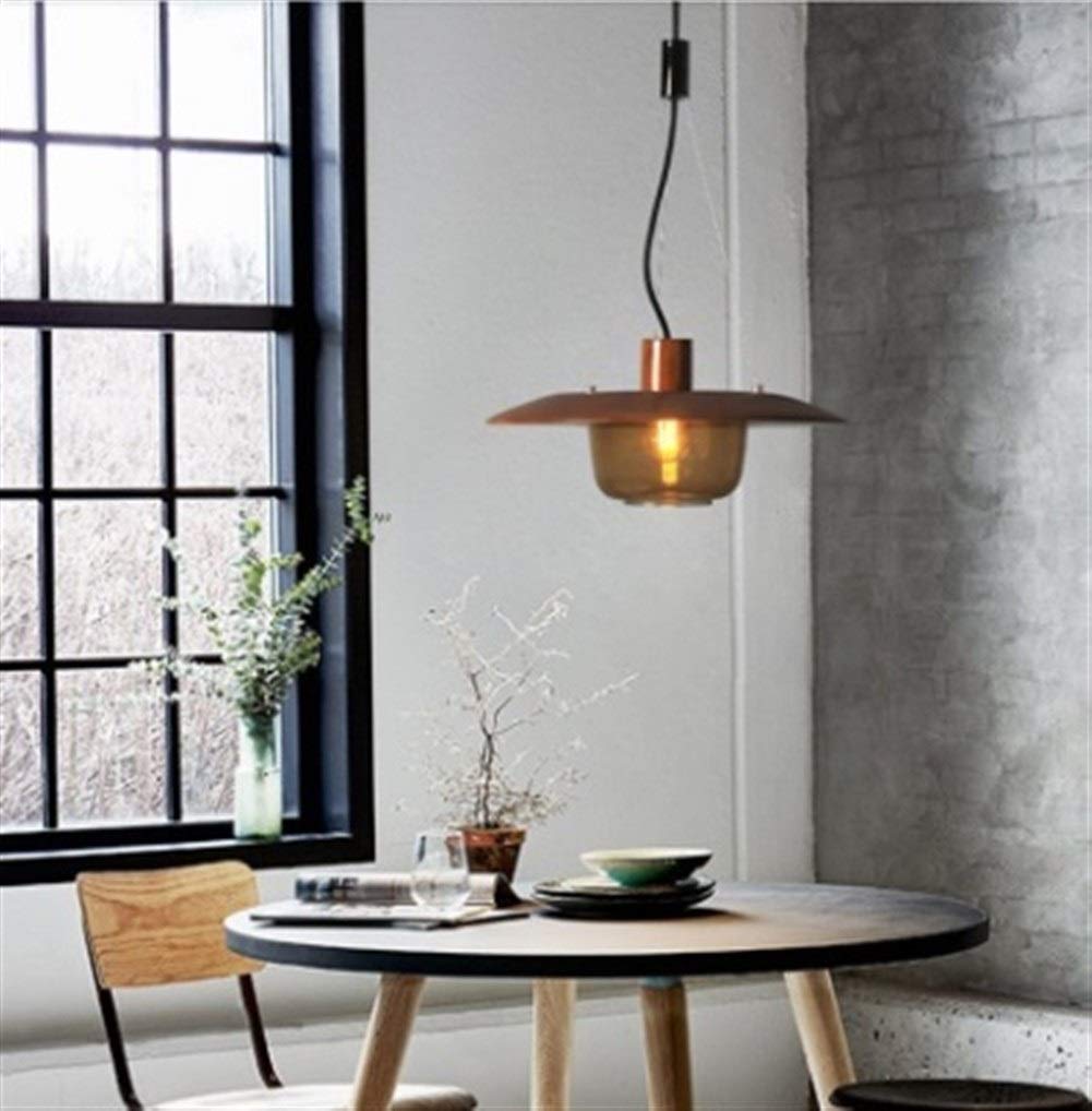 Industrial Loft Style LED Pendant Light Fixture - Wood & Glass Chandelier Hanging Lamp for Home Decor, Restaurant Lighting | Modern Ceiling Light for Dining Room, Kitchen, Cafe, Bedroom