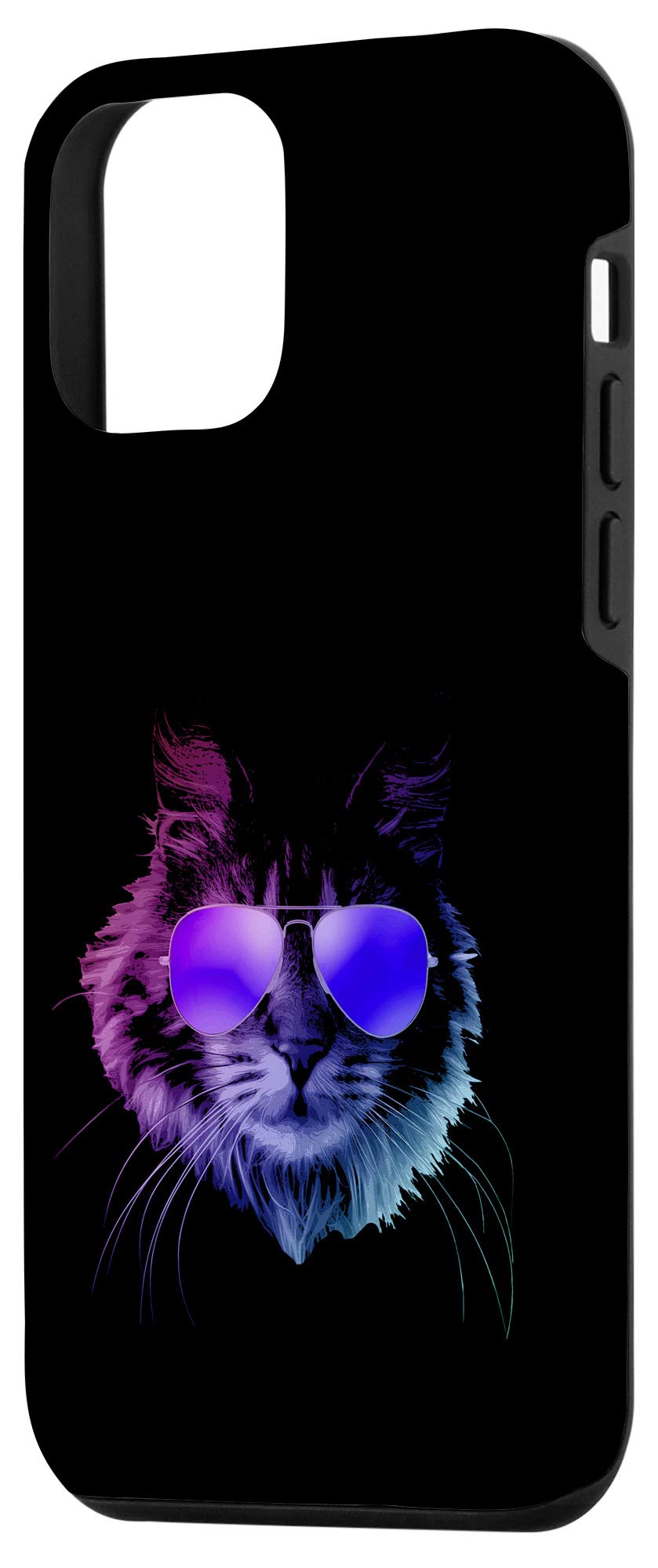 iPhone 12 Mini Cute Furry Cat Case with Sunglasses & Headphones - Protective Phone Cover for Daily Use, Travel & Gifts