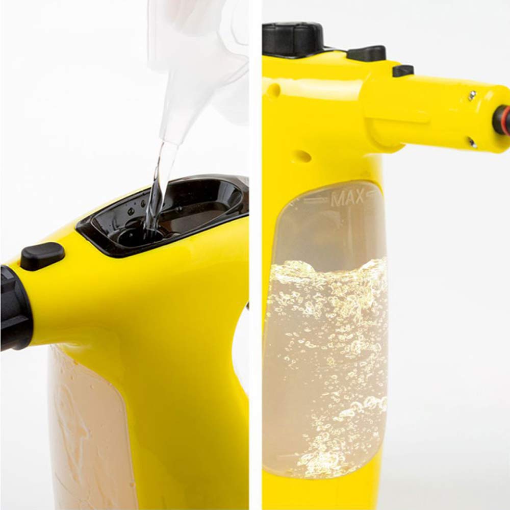 CGOLDENWALL 1500W Handheld Steam Cleaner - High Pressure & High Temperature Chemical-Free Steamer for Floors, Kitchen, Bathroom - Perfect for Deep Cleaning Tiles, Grout, Stoves & Sanitizing Surfaces (Yellow, No Floor Brush)