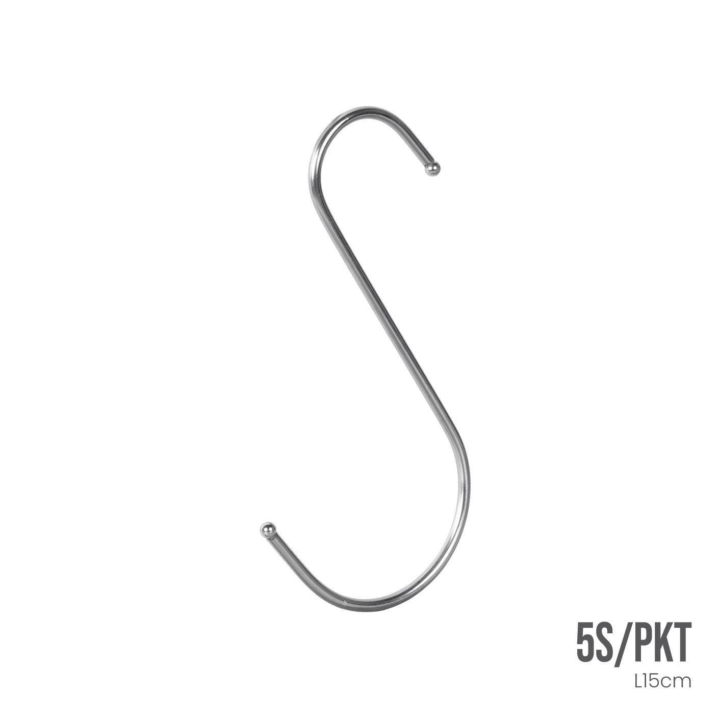 Heavy Duty Steel S Hooks 6-Pack (5 Sets per Pack) #1006 (HFH5042) - Perfect for Hanging Tools, Plants, and Home Organization