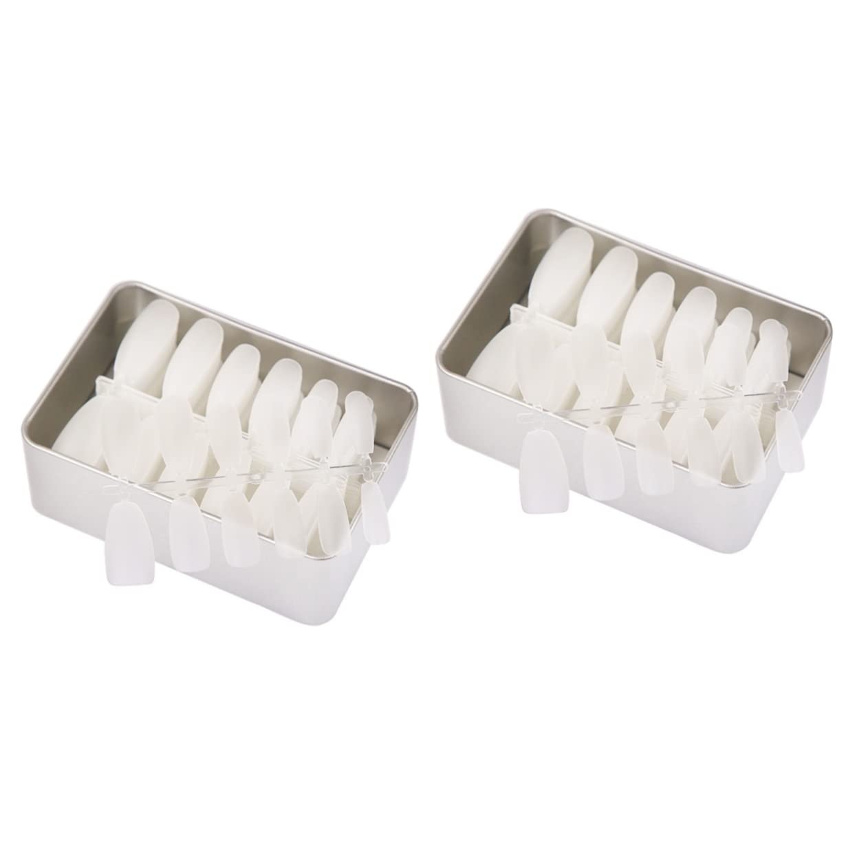 Minkissy 528 Pcs White Coffin Fake Nails Kit - Acrylic Nail Tips, Manicure Stickers & Transparent Nail Extensions for Salon & DIY Home Nail Art