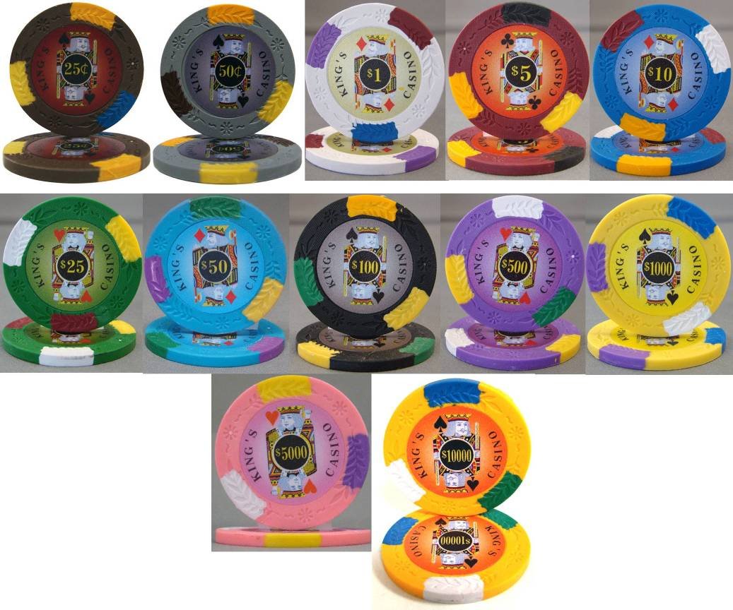 25 Kings Casino 14g Clay Poker Chips Set - Premium Quality Poker Chips for Texas Hold'em, Blackjack & Casino Night Games - Perfect for Home Poker Tournaments & Game Nights