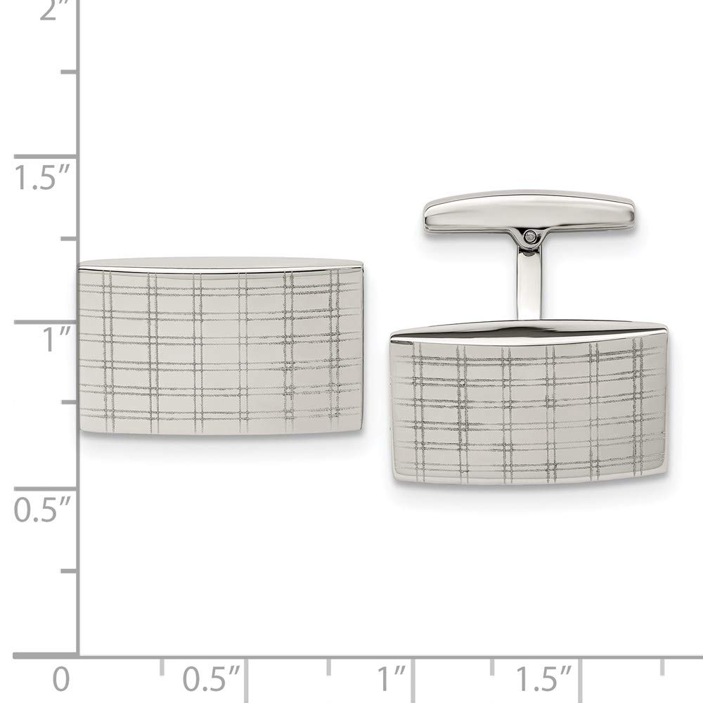 Polished Black Bow Cufflinks - Stainless Steel, Laser Design - Perfect for Weddings & Formal Events