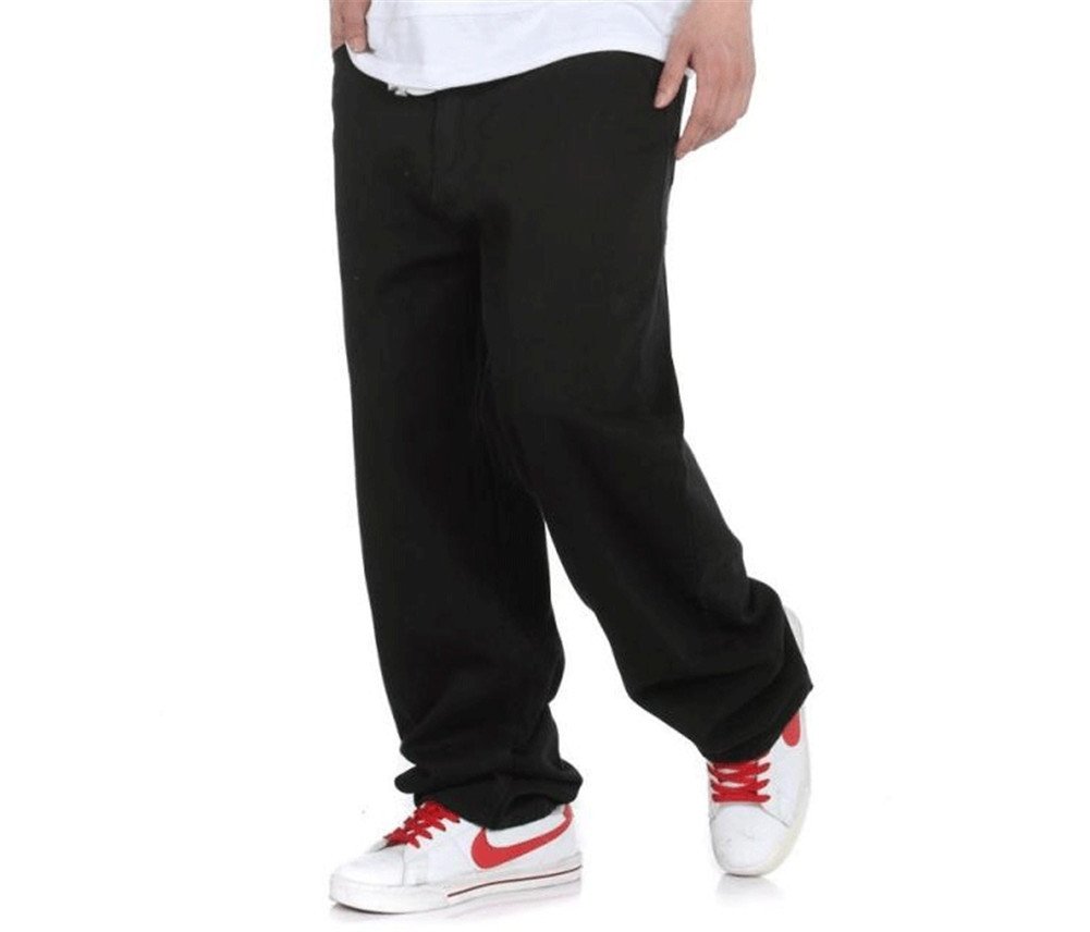 Men's Loose Fit Black Hip Hop Baggy Denim Jeans - Streetwear Fashion for Casual Wear & Urban Style