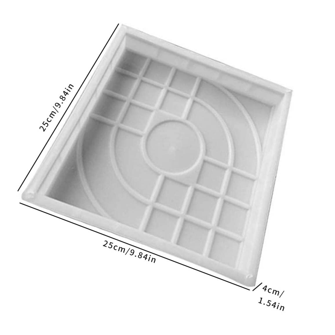 DIY Plastic Brick Stone Concrete Molds - Reusable Walk Path Maker & Garden Paver Mold for Outdoor Patio, Driveway & Landscape Design (White)