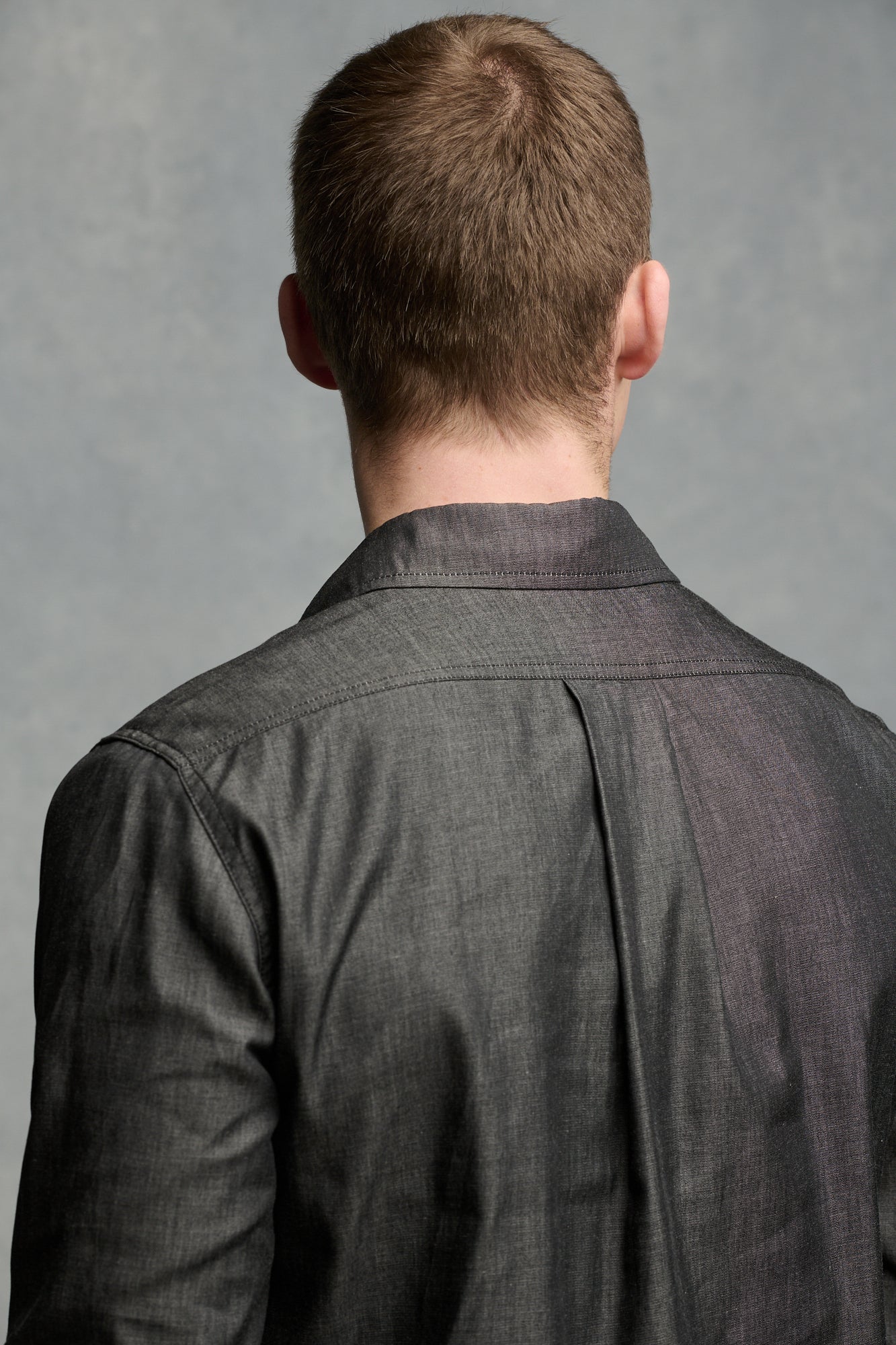 Men's Lightweight Denim Shirt - Half Placket Casual Button Up Shirt for Men, Black | Perfect for Office, Date Night & Weekend Outings