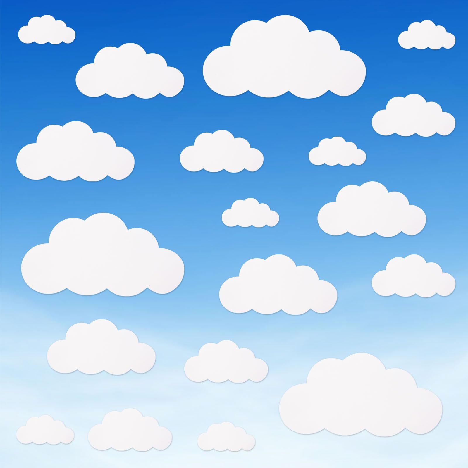 MixTeach 100 Pieces White Cloud Cutouts Set - Paper Cloud Wall Decals, Die Cut Cardstock Shapes for Classroom Decor, Nursery, Playroom & Party Decorations | Perfect for Baby Showers, School Projects & Home Wall Art