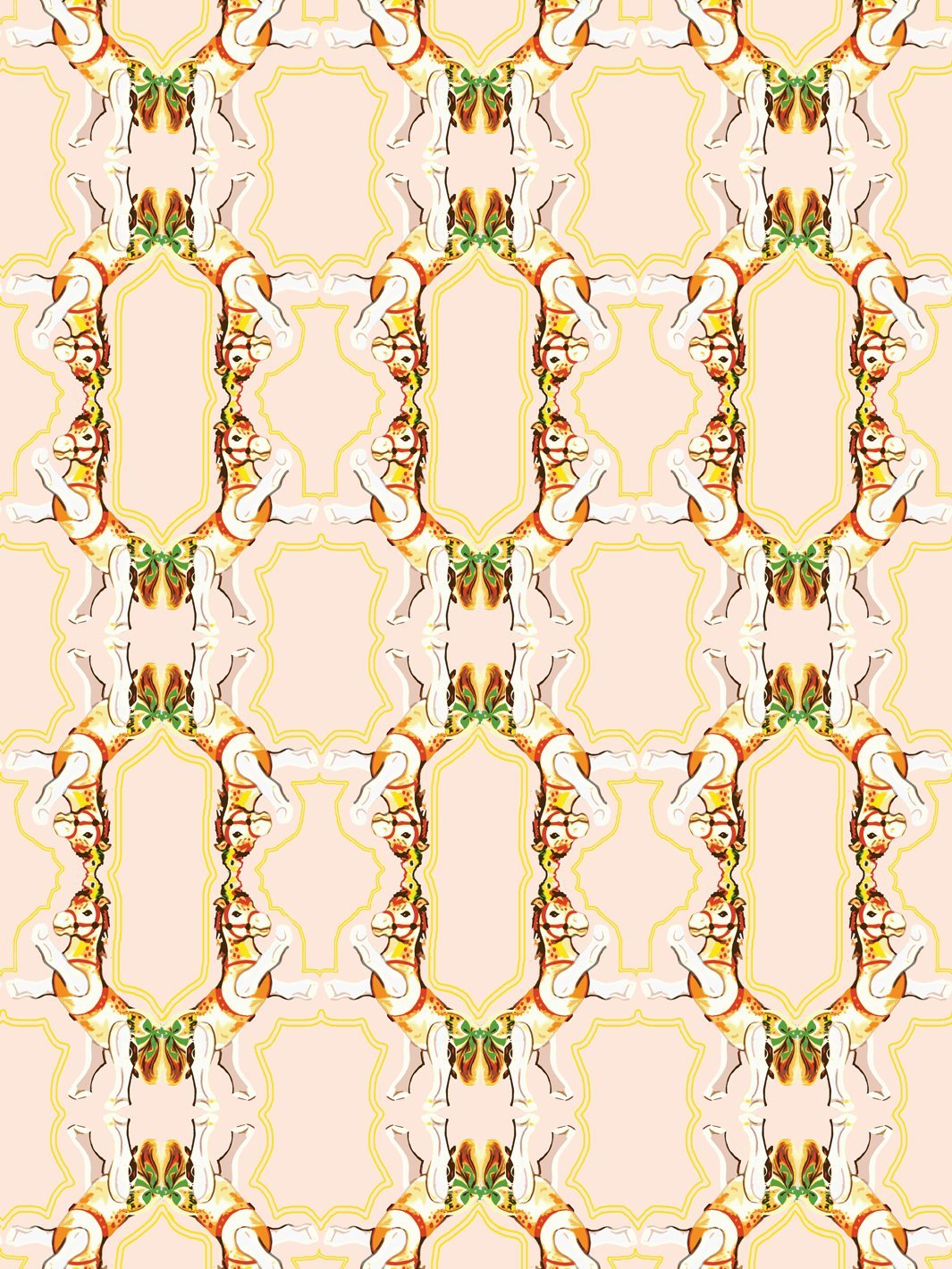 Fisher Price™ 'Horse Arc' Peach Wallpaper - Nursery Decor for Baby Rooms & Kids Bedrooms