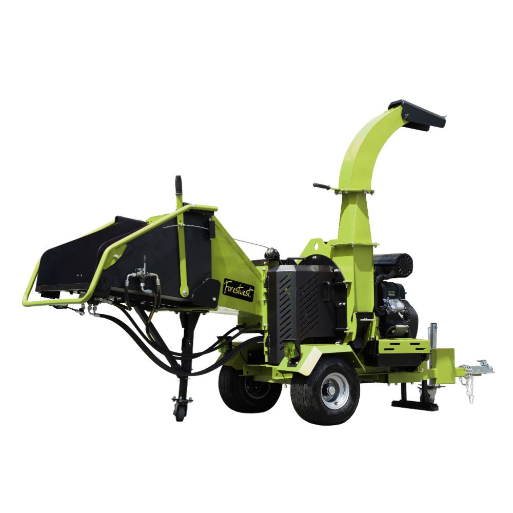 Forestwest 200mm Wood Chipper with Hydraulic Feed - Road Towable BM11063 - Heavy Duty Wood Shredder for Landscaping, Yard Waste & Forestry Use