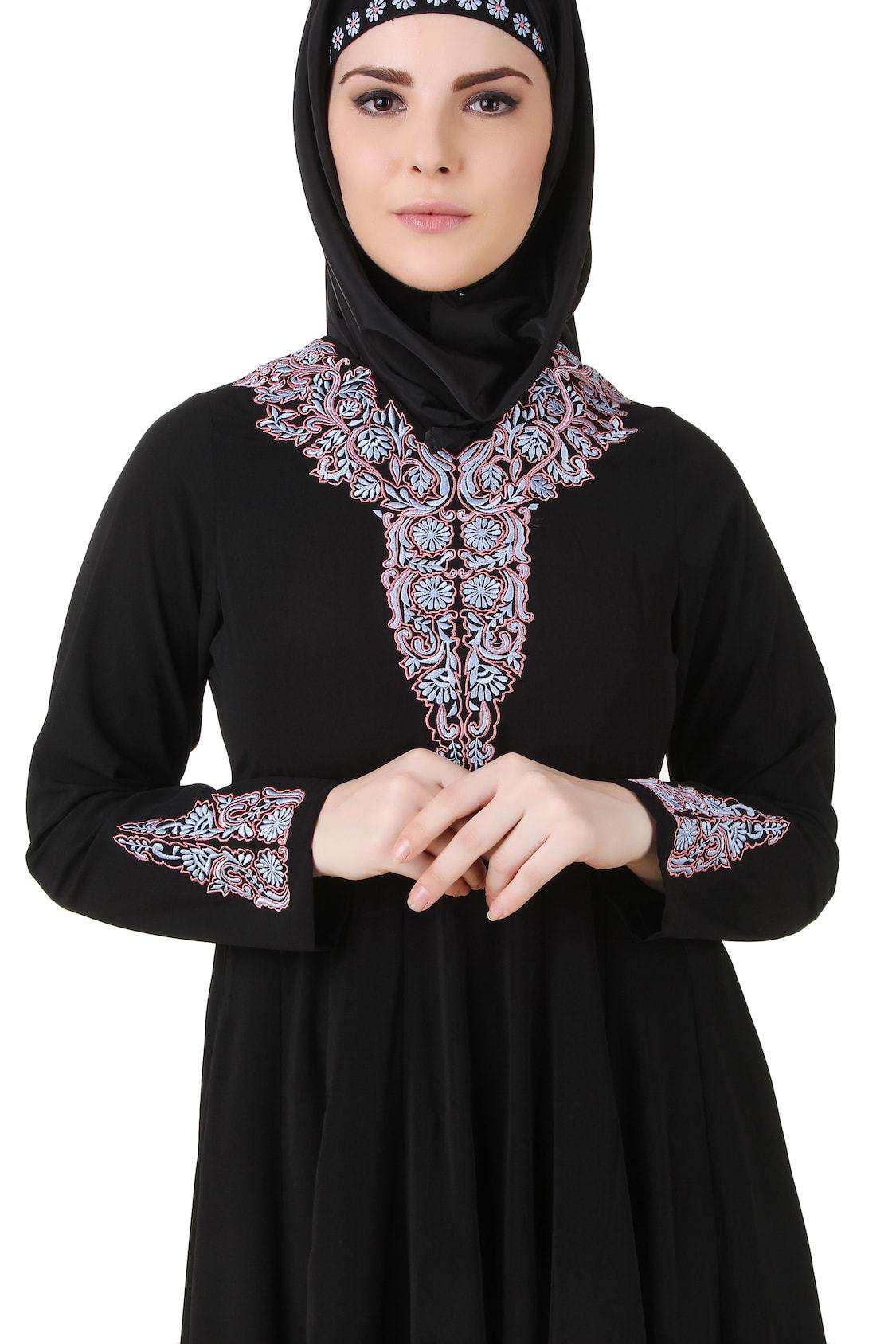 Elegant Aqeelah Black Nida Abaya - Modest Islamic Prayer Dress for Women - Perfect for Mosque, Eid & Special Occasions