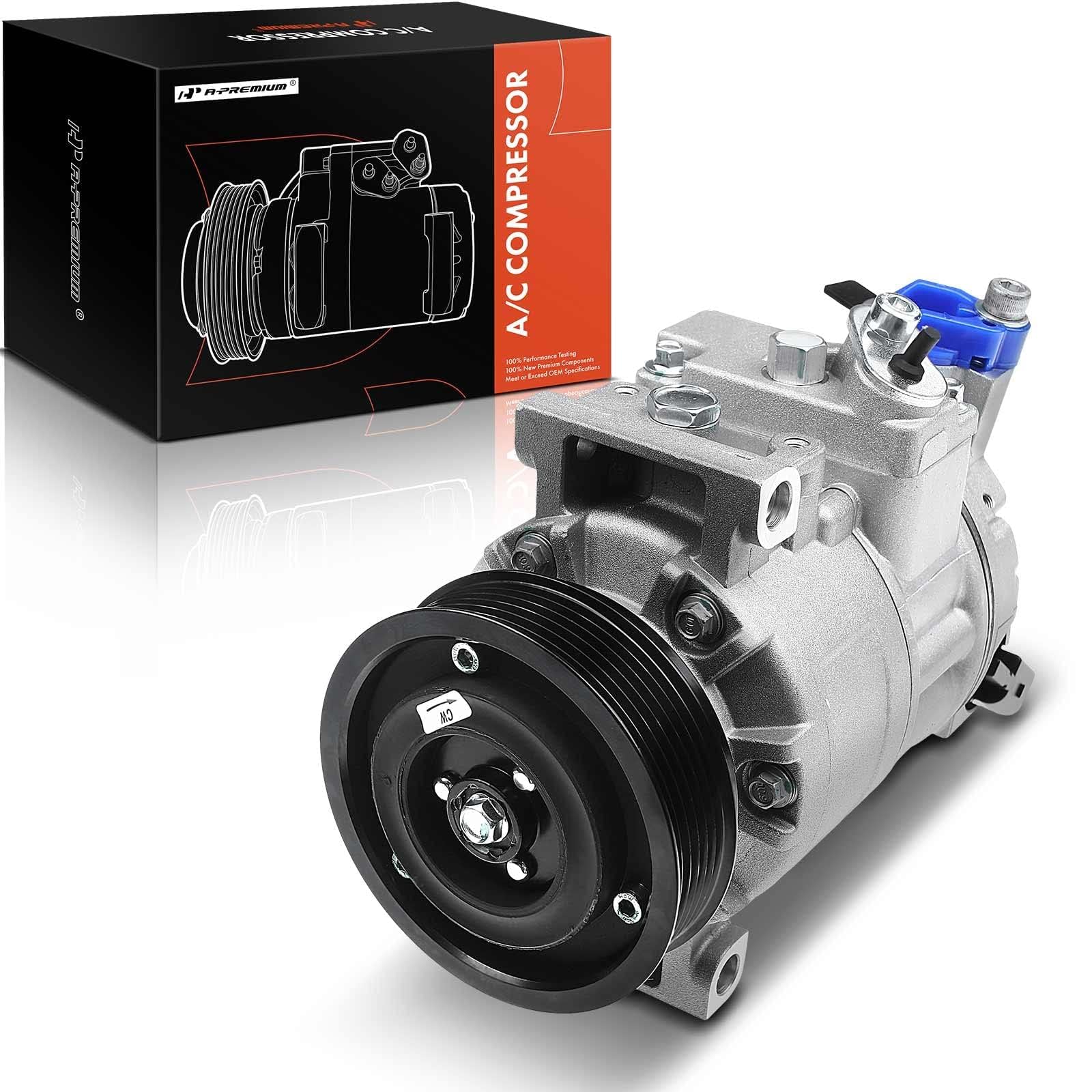Premium AC Compressor with Clutch for 2007-2009 Audi A4 2.0L & A4 Quattro 2.0L Turbocharged - Direct Replacement Part for Smooth Cooling Performance | Perfect for Summer Driving & Long Road Trips