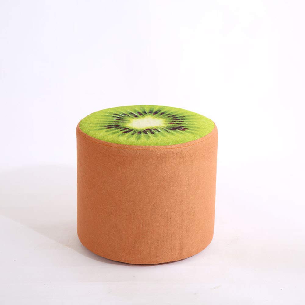 Round Upholstered Ottoman Stool with Detachable Non-Slip Cover - Versatile Footrest, Shoe Changing Stool & Coffee Table for Living Room, Bedroom & Office
