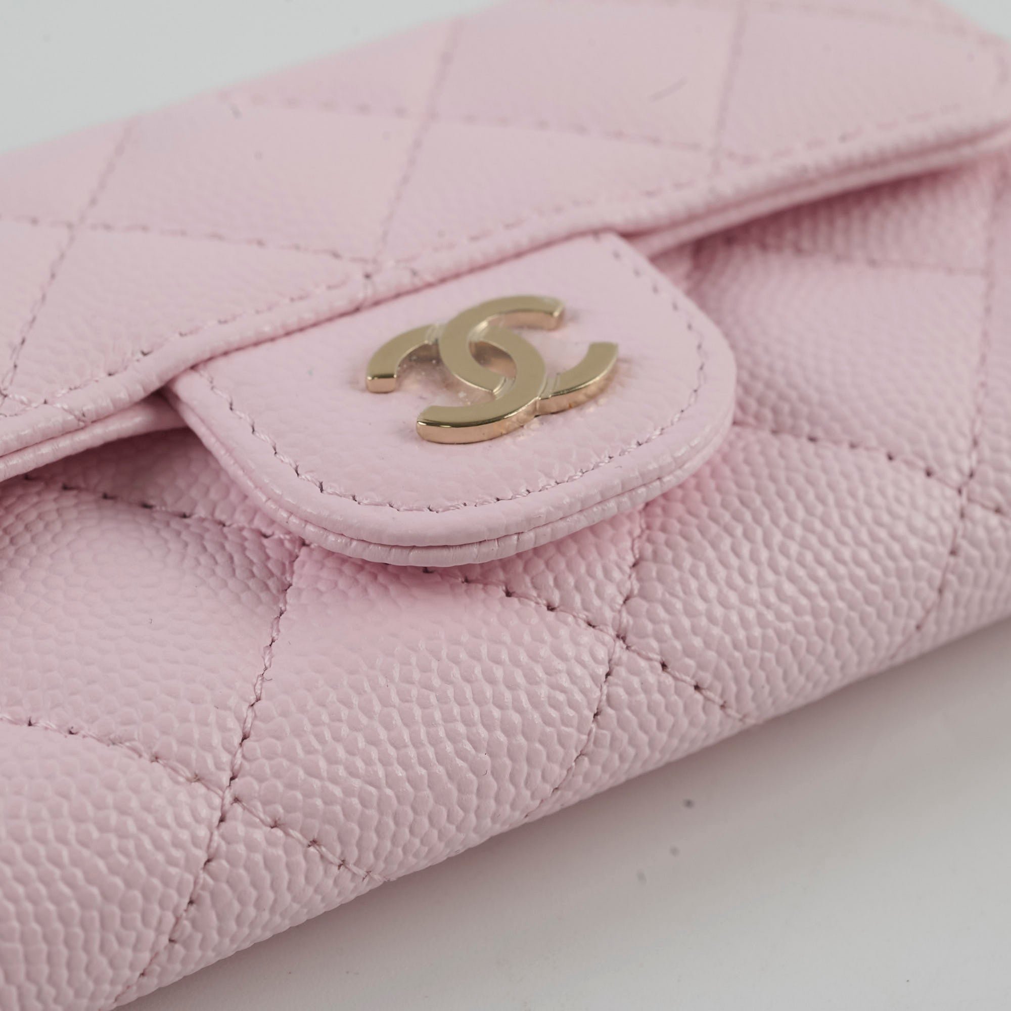 Chanel Caviar Quilted Flap Card Holder in Baby Pink - 32 Series | Luxury Compact Wallet for Everyday Use & Special Occasions
