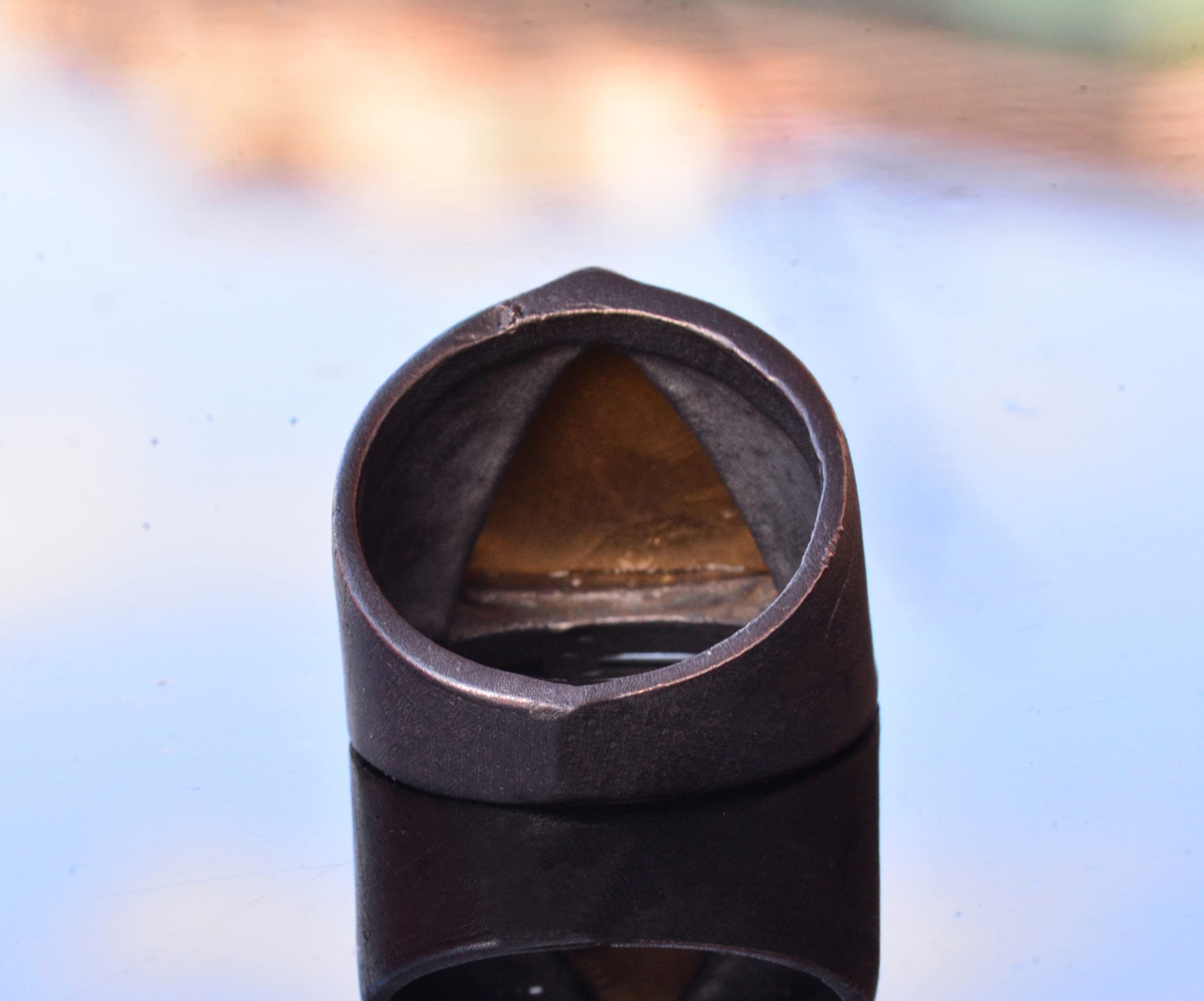 925 Sterling Silver Men's Ring with Gold-Plated Triangle Eye Symbol - Handmade Jewelry for Men, Unique Spiritual Protection Ring - Perfect for Gifts, Weddings, and Everyday Wear