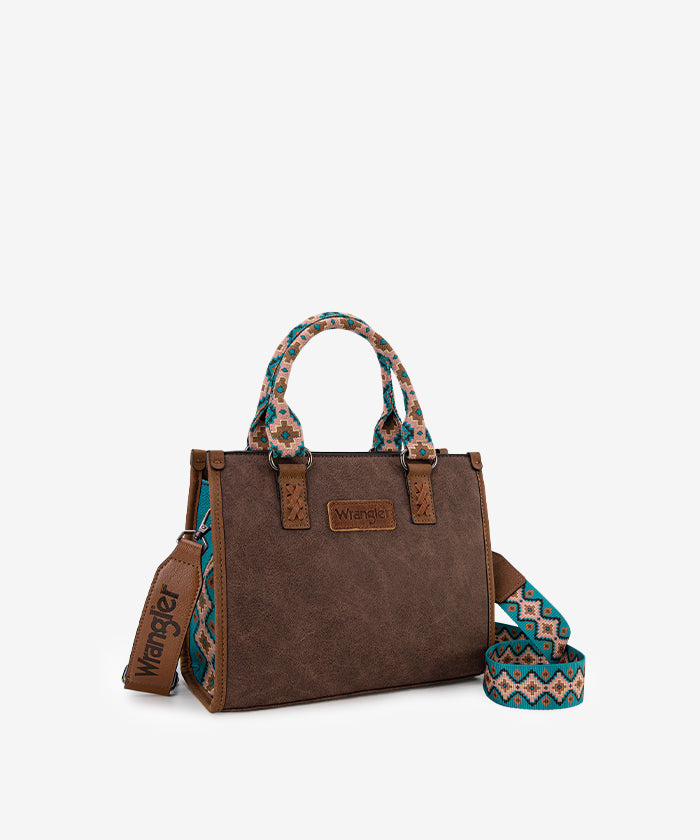 Wrangler Aztec Print Tote Bag for Women - Stylish & Durable Cotton Shoulder Bag - Perfect for Shopping, Beach, Work & Travel