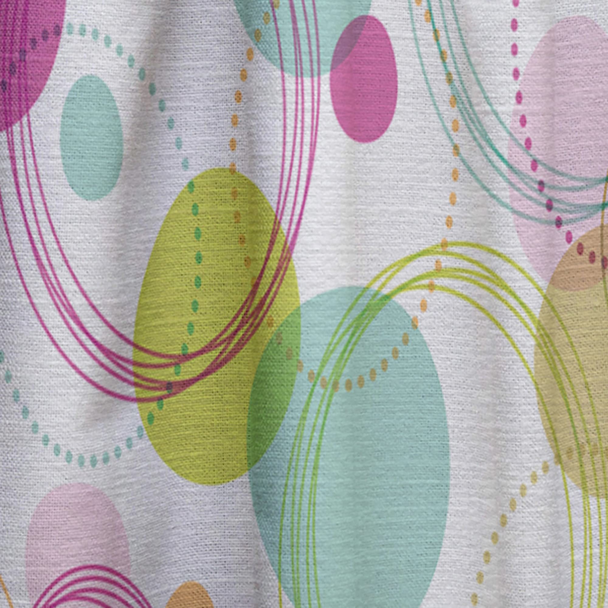DesignQ Retro Circular Pattern Thermal Insulated Curtains - Single Panel 52x63 Inches - Blackout Drapes for Bedroom & Living Room - Perfect for Home Decor & Light Control