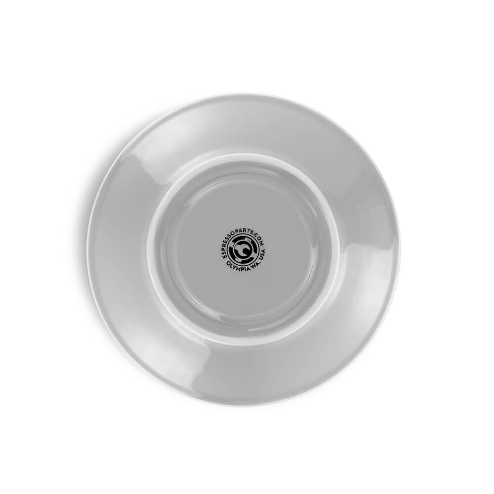 Premium Espresso Parts Porcelain Latte Cup & Saucer Set - Gray (8oz/252ml) for Coffee Lovers - Perfect for Home, Cafe & Gifts