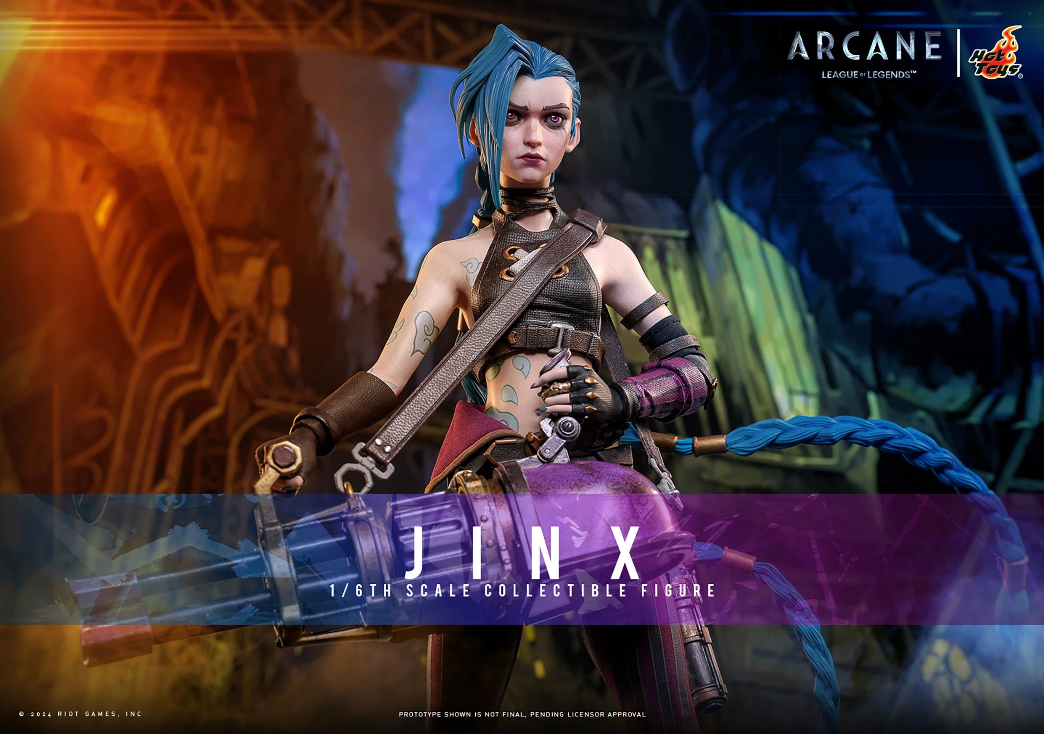 Hot Toys TMS137 LOL Arcane Jinx 1/6 Scale Collectible Action Figure - Perfect for Display, Cosplay Inspiration, and League of Legends Fans