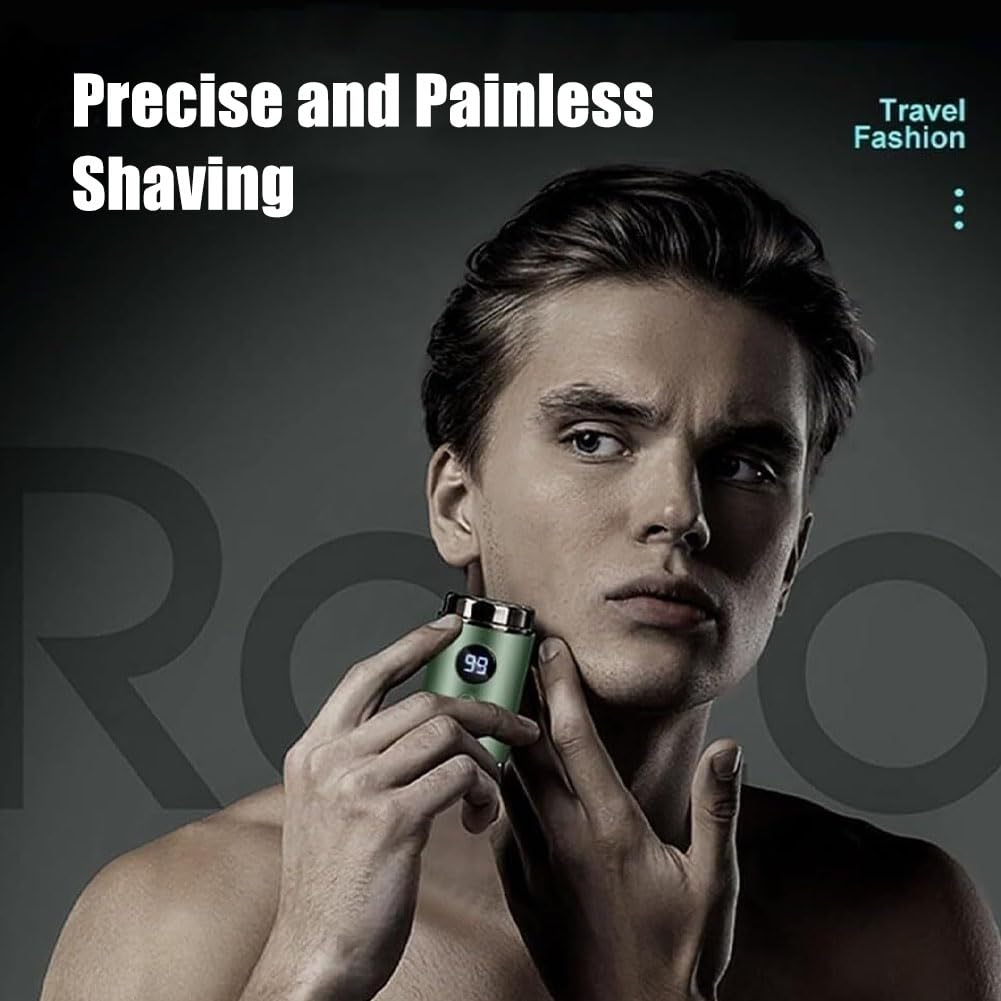 Vishopee Mini Portable Electric Shaver for Men - USB Rechargeable, Waterproof, Travel-Friendly Razor - 2025 Upgraded Model for Smooth Shaving at Home & On The Go