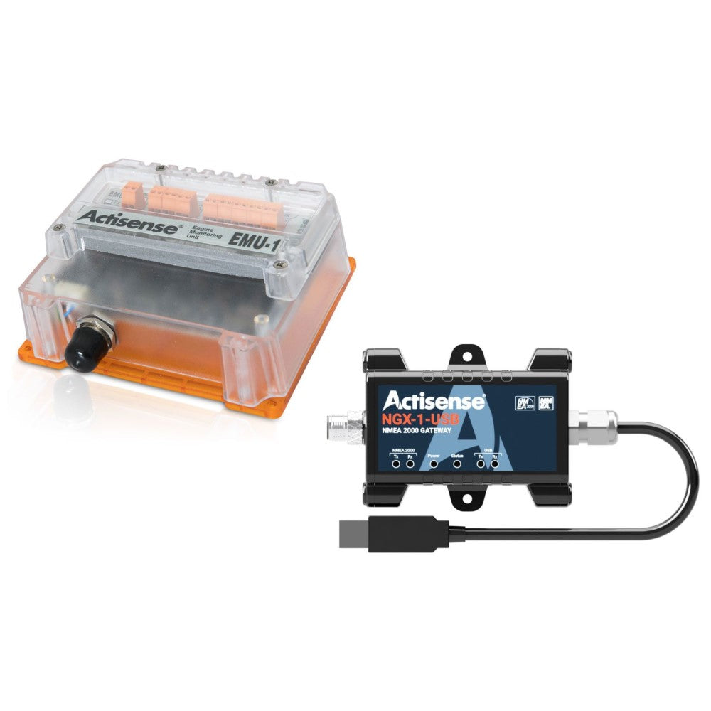 Actisense EMU 1 & NGX 1 USB NMEA 2000 Engine Monitoring Kit - Marine Boat Engine Diagnostic Tool for Yachts & Sailboats