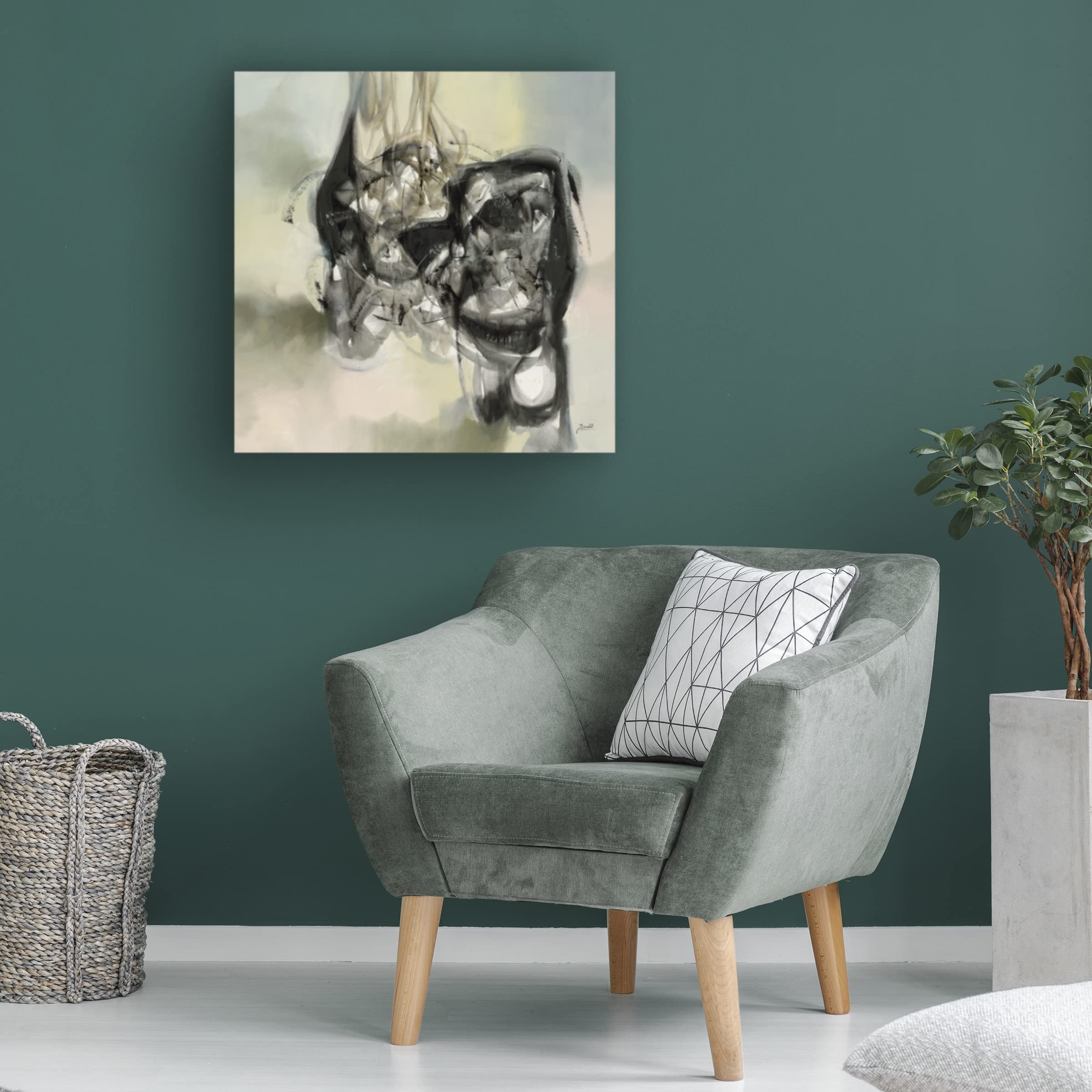 Trademark Fine Art 'Black Eye' Canvas Wall Art Print by Zavaleta - Modern Abstract Painting for Living Room, Bedroom & Office Decor