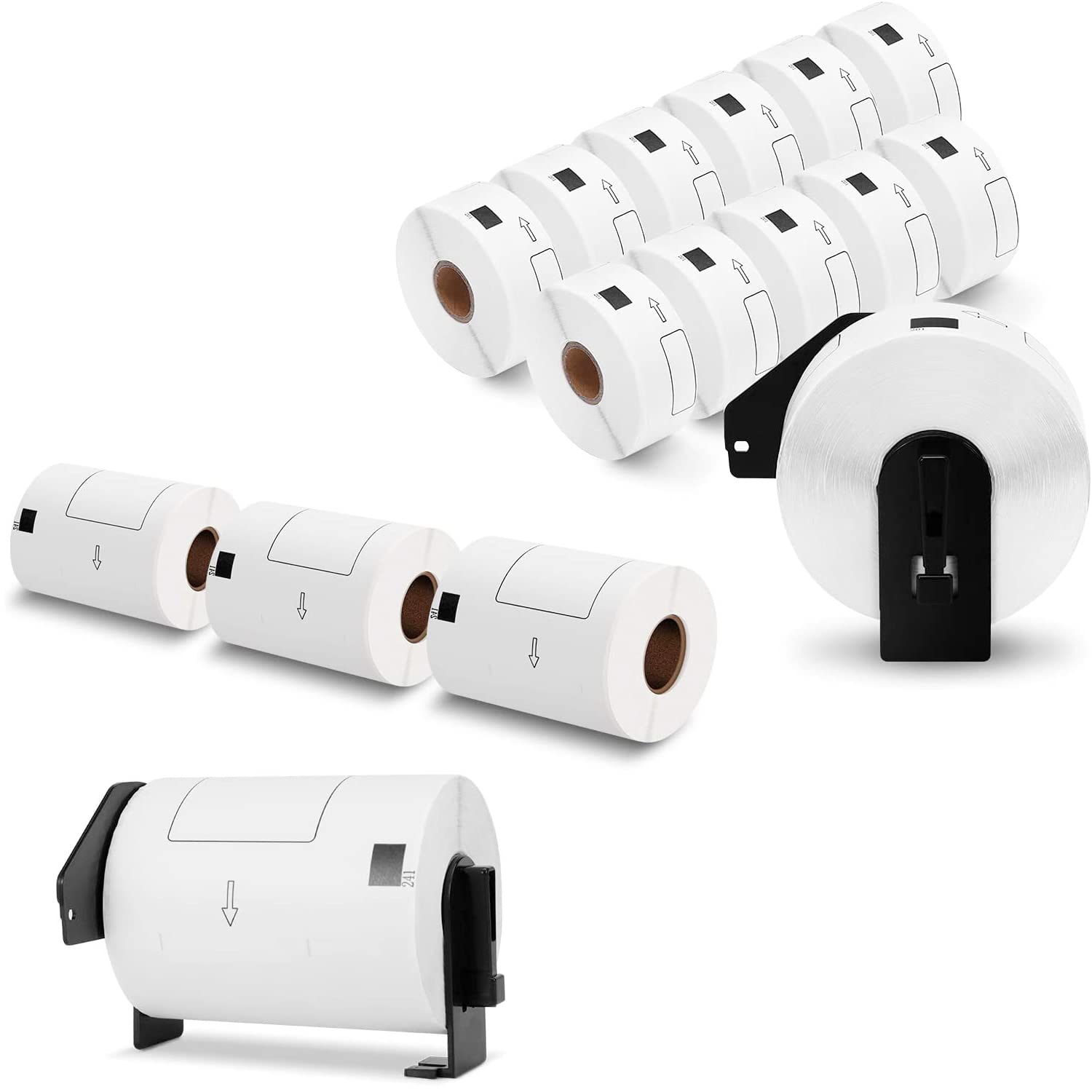 DK-1201 12 Rolls & DK-1241 4 Rolls Toilet Paper Bulk Pack - Soft & Strong Bath Tissue for Home, Office & Commercial Use