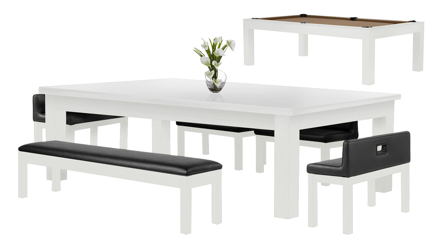 Baylor II 8 Foot Pool Table Dining Collection - Modern Series | Convertible Game & Dining Table for Home, Bar & Game Room