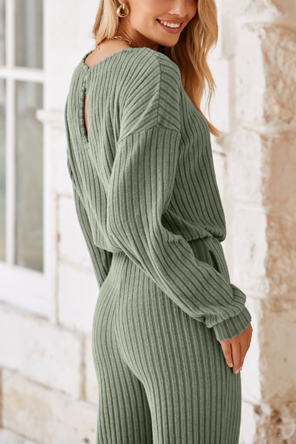 Women's Round Neck Long Sleeve Jumpsuit - Casual One Piece Romper for Fall & Winter | Perfect for Work, Travel & Everyday Wear