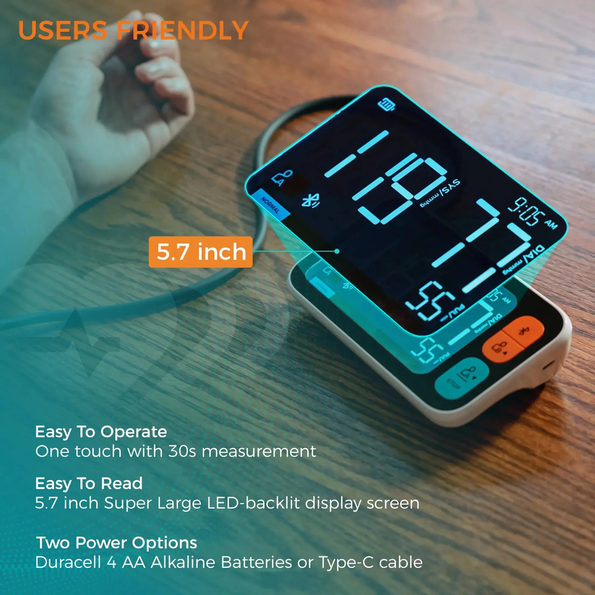 Meraw Oak Digital Blood Pressure Monitor - Accurate Upper Arm Cuff for Home Use, Heart Health Tracking - Ideal for Seniors & Daily Health Monitoring