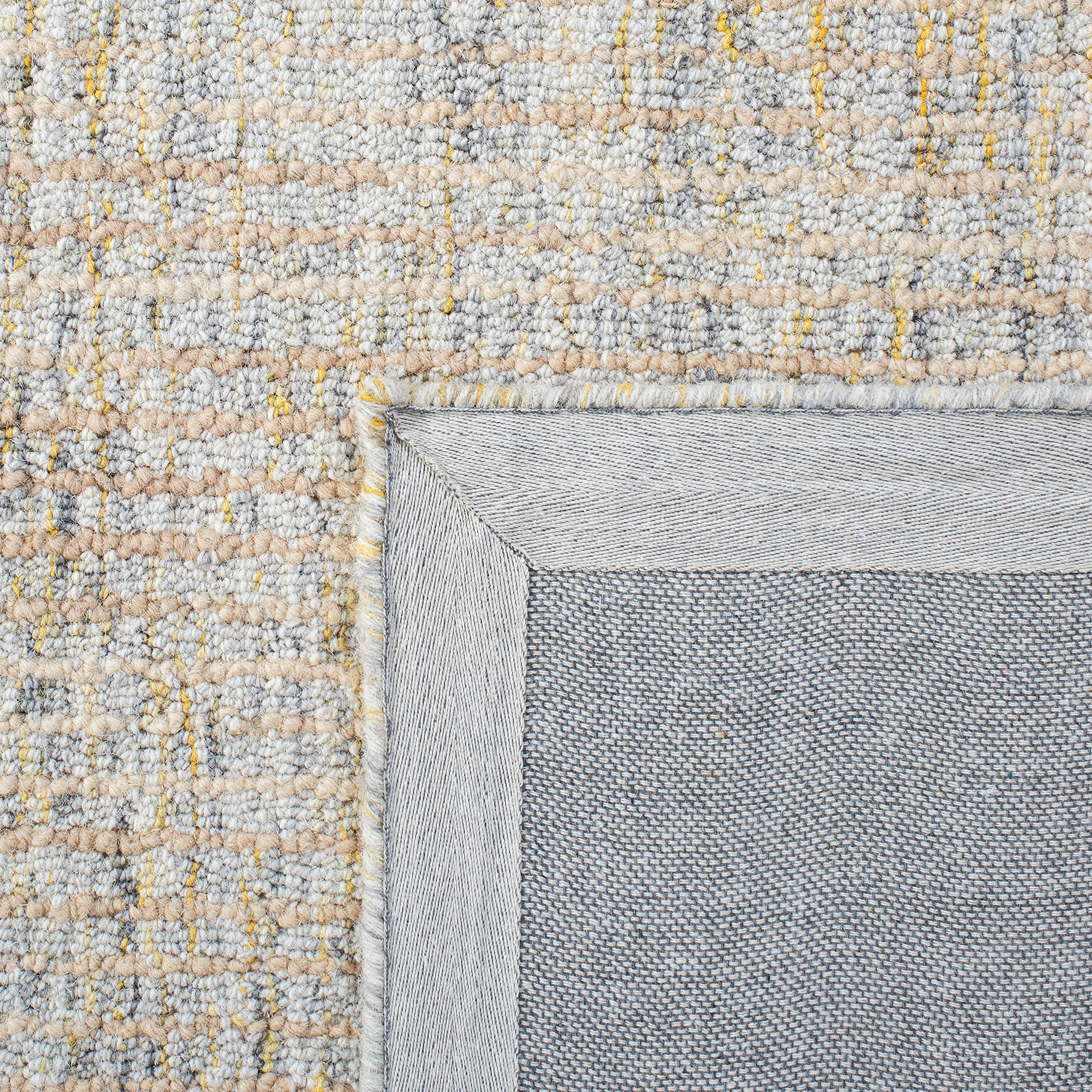 SAFAVIEH Metro Collection 6'x6' Square Ivory Grey Wool Area Rug - Handmade Premium Living Room, Dining Room & Bedroom Rug for Cozy Home Decor