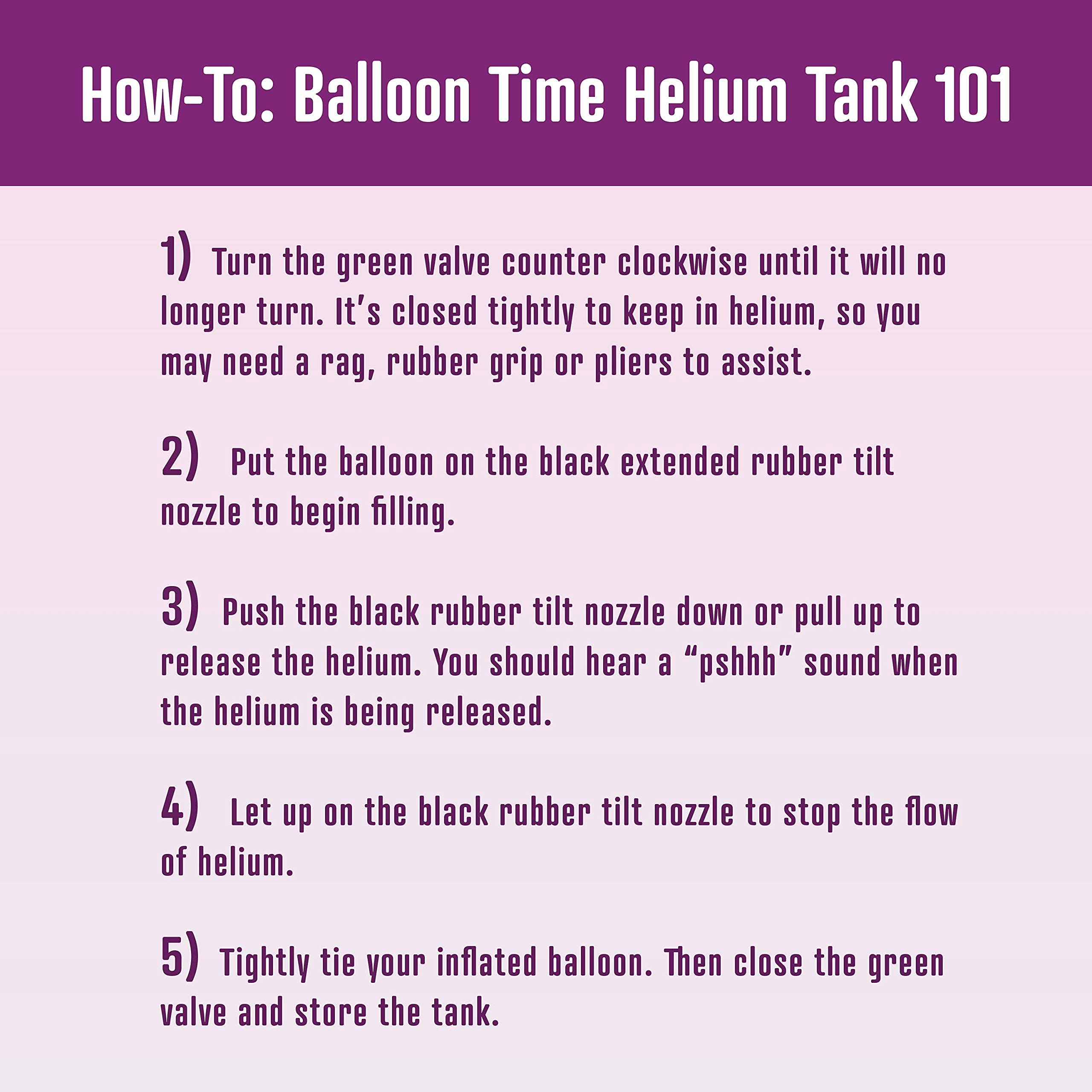 Balloon Time Disposable Helium Tank 14.9 cu.ft - 50 Latex Balloons Kit with Tying Tool & Curling Ribbon for Birthday Parties, Baby Showers & Special Events