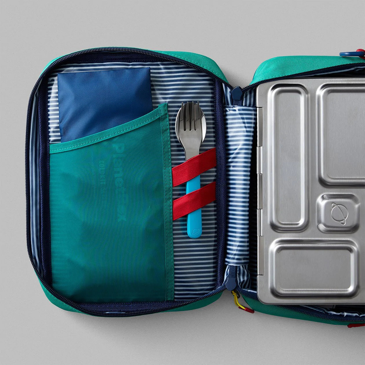 PlanetBox Magnetic Utensils Set - Stainless Steel Kids Lunchbox Cutlery with Travel Case | Perfect for School, Picnics & On-the-Go Meals