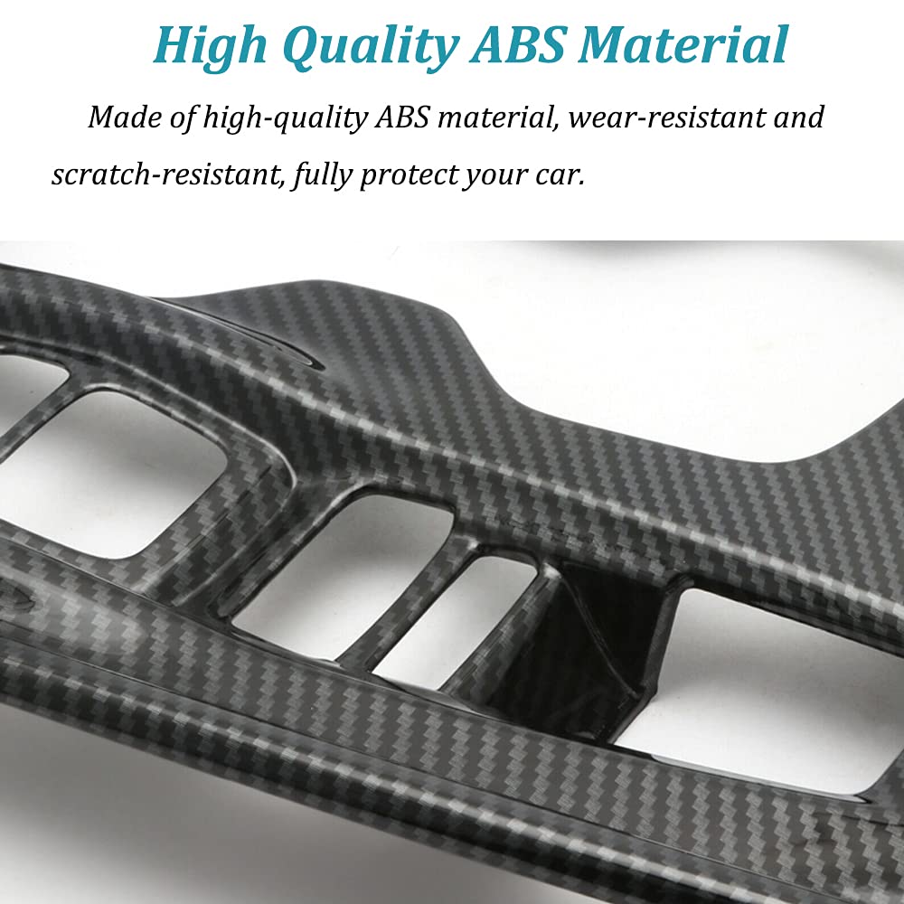 2PCS ABS Carbon Fiber Style Gear Shift Panel Cover & Cup Holder Cover - Interior Trim Accessories for 2018-2022 Honda Hybrid Accord 10th Gen (Not Fit Gas Models) - Upgrade Your Car Interior with Stylish Protection