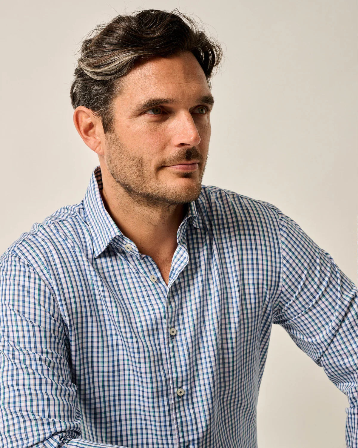 Johnnie O Men's Plaid Sport Shirt - Classic Casual Button Down Shirt for Golf, Work & Outdoor Activities