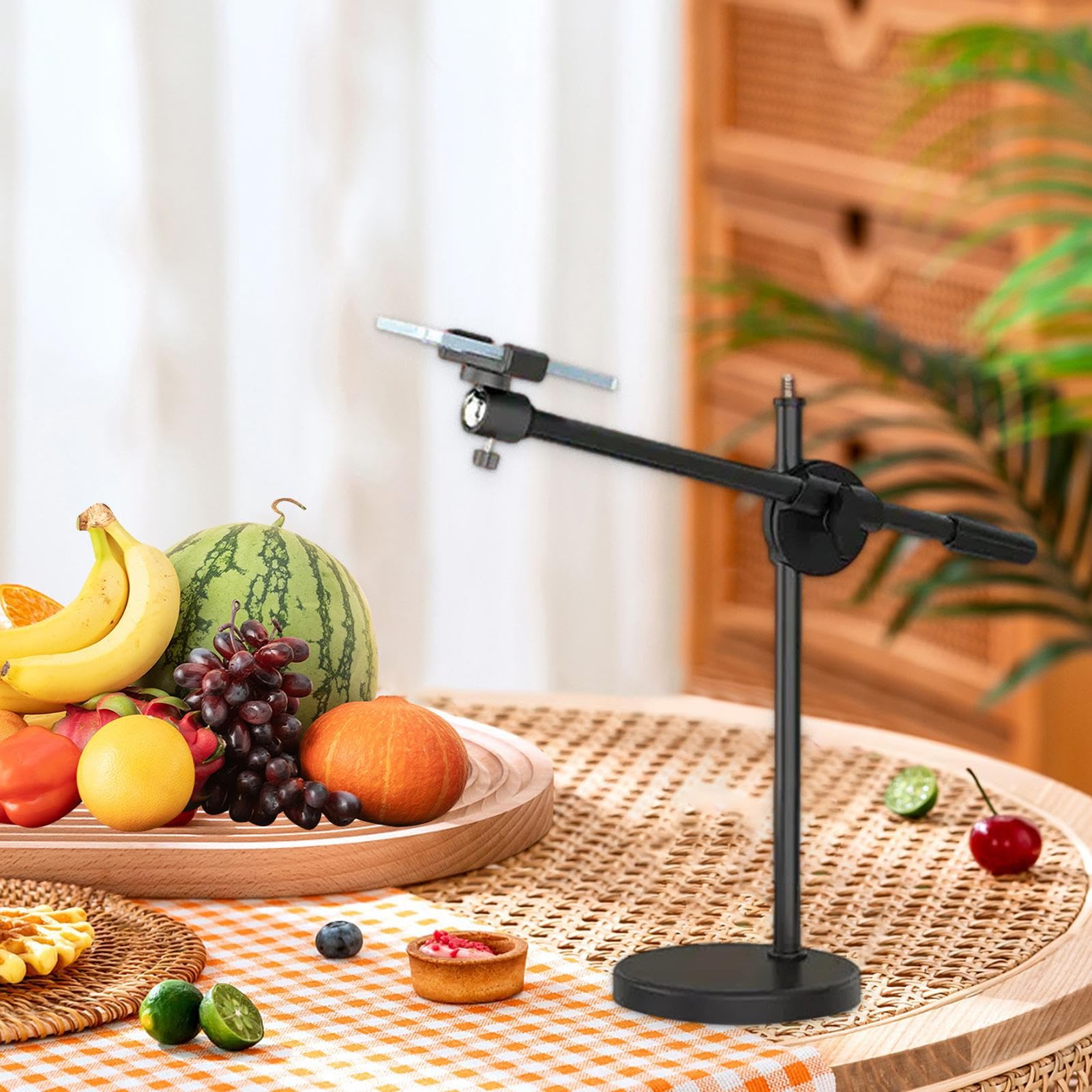 Selfie Ring Light with Stand - Adjustable Articulating Arm, Phone Holder & Overhead Tripod for Live Streaming, Online Teaching, Video Production, YouTube, TikTok & Instagram Content Creation