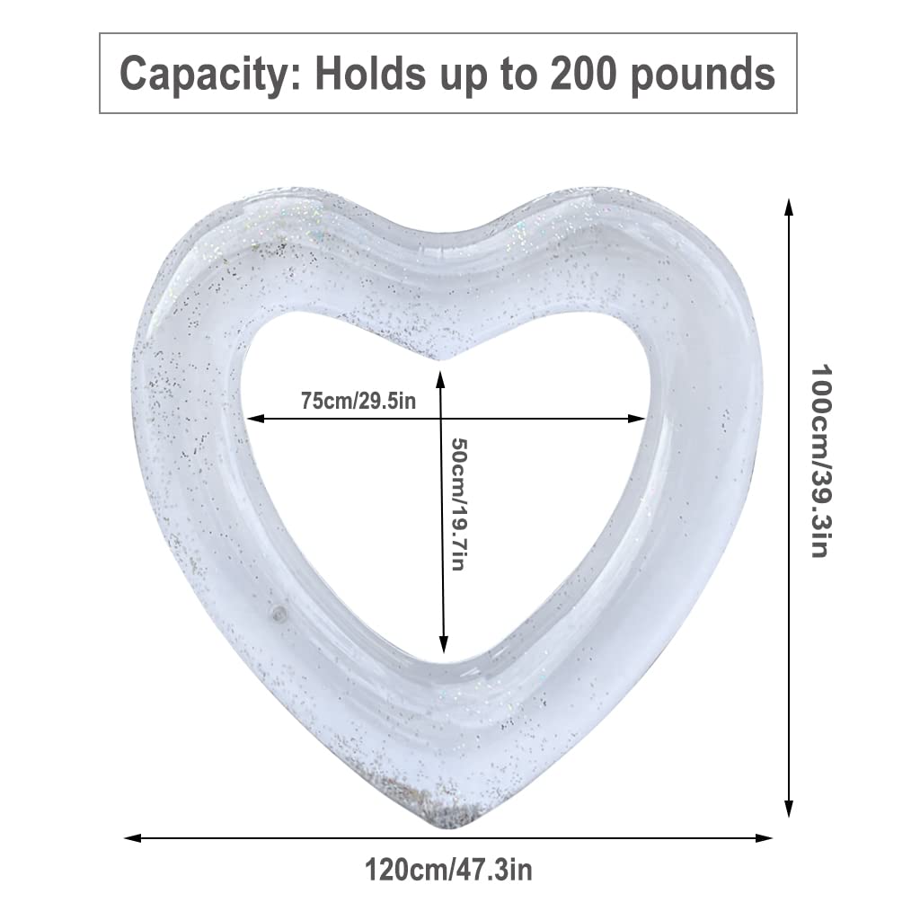 Inflatable Heart Pool Float - Sweet Love Swim Ring Lounger for Summer Water Fun, Beach & Pool Party (Kids & Adults) - Perfect for Relaxing, Photo Props & Romantic Getaways