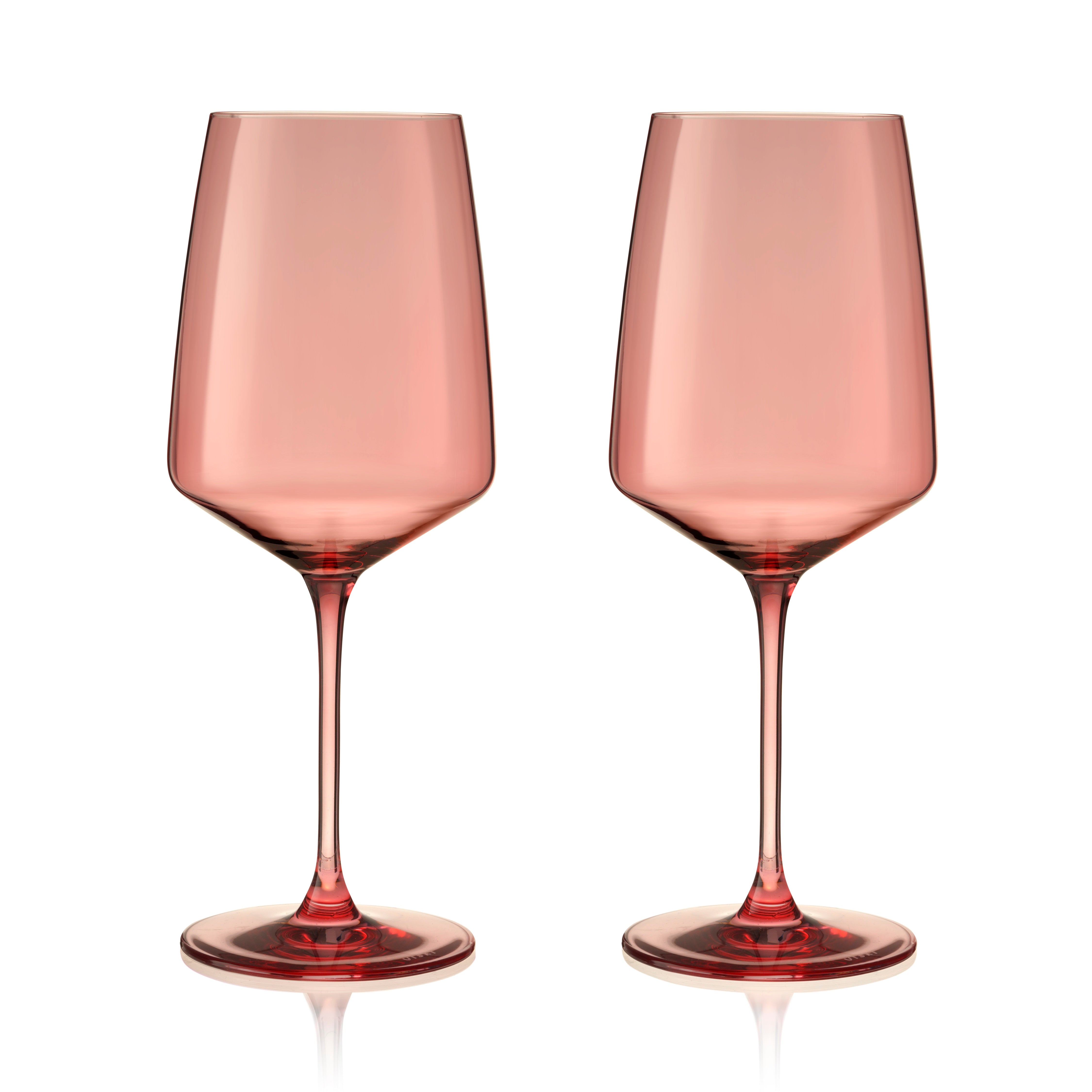 Premium Reserve Nouveau Crystal Wine Glasses - Set of 2, Elegant Pomelo Color for Red & White Wines - Perfect for Dinner Parties, Weddings & Romantic Evenings