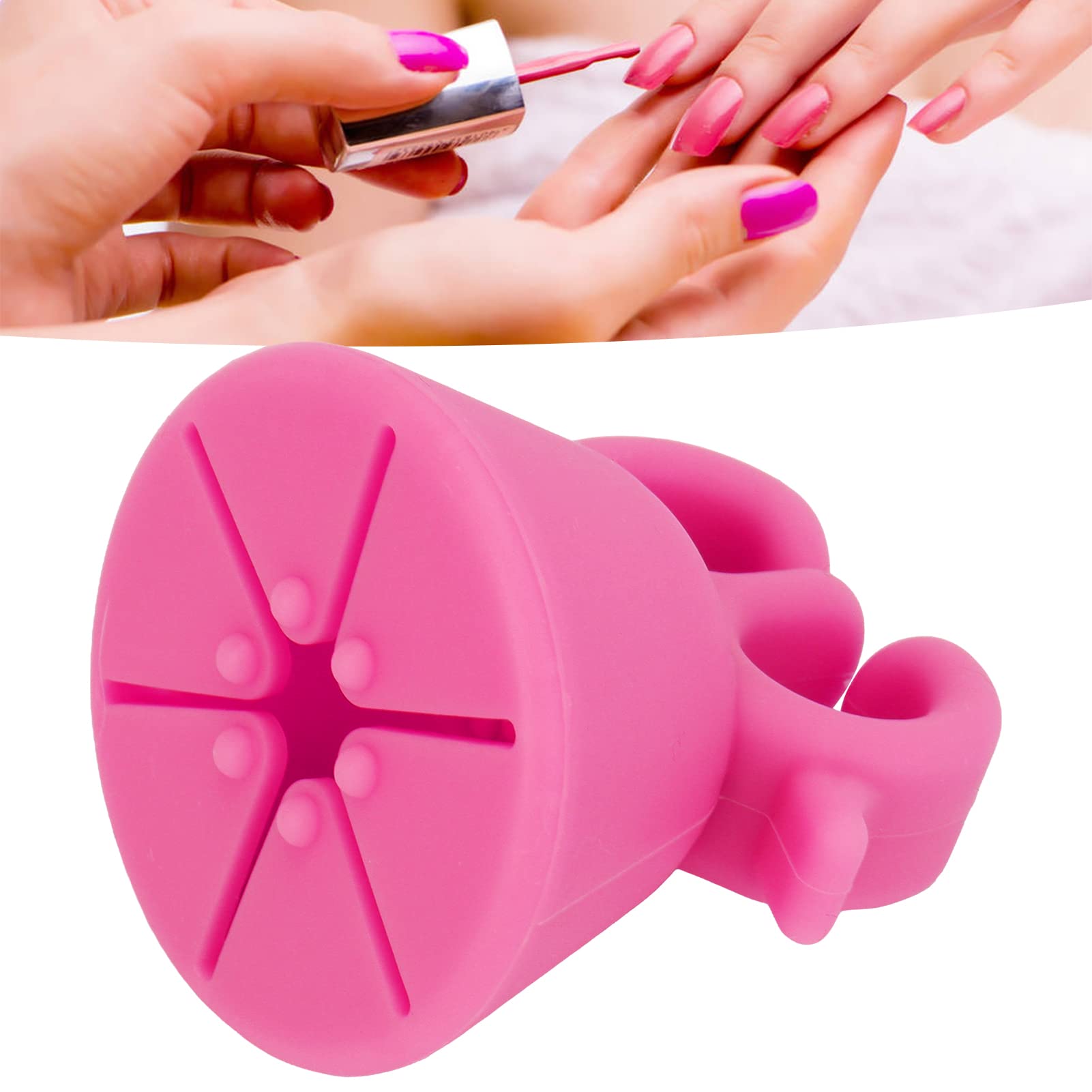 Wearable Silicone Nail Polish Holder - Comfortable Nail Art Tool for Salon & DIY Manicures at Home (Pink) - Perfect for Nail Technicians, Beginners & Beauty Enthusiasts