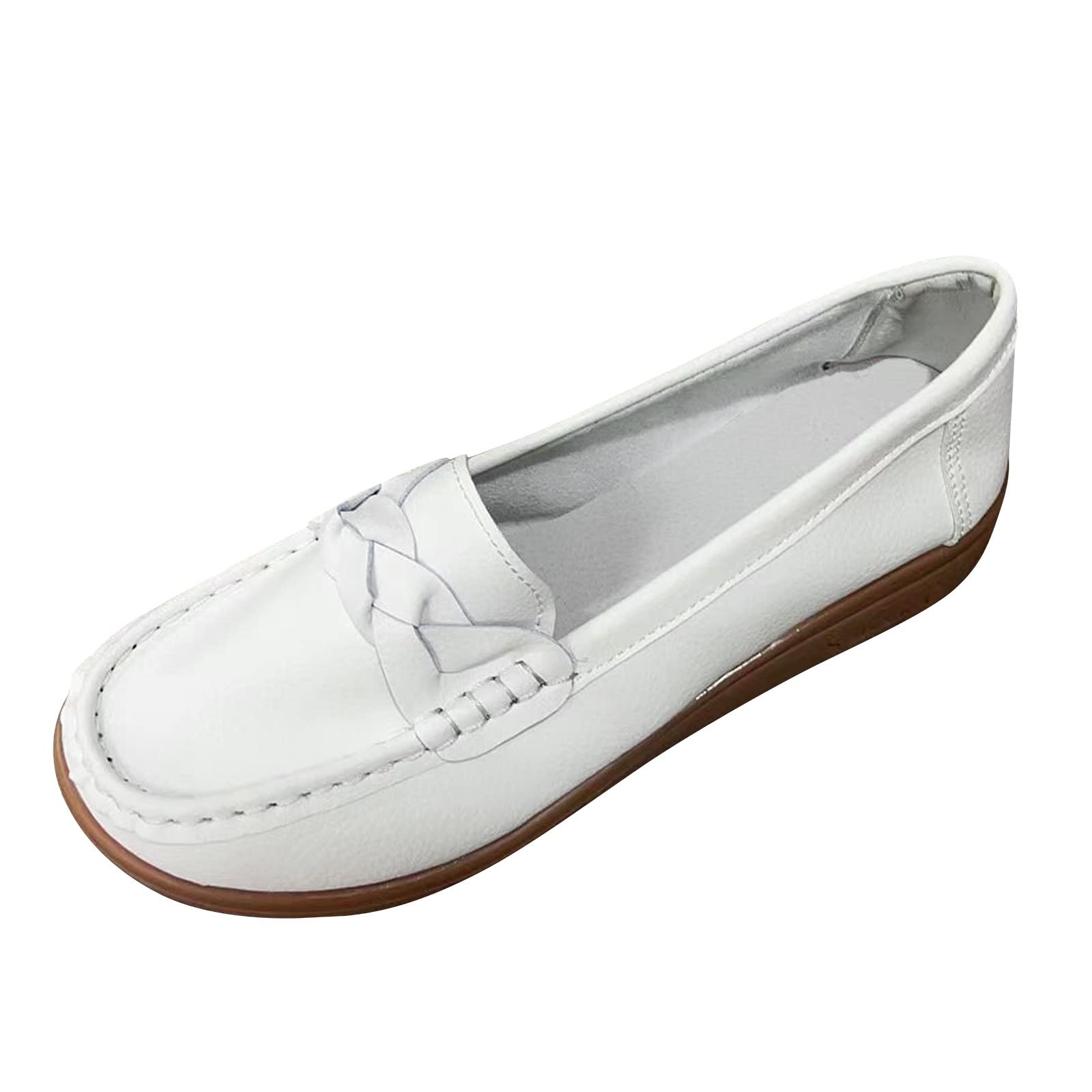 Women's Casual Slip-On Leather Flats - Soft Sole Comfortable Pumps in Multicolor | Perfect for Work, Travel & Everyday Wear