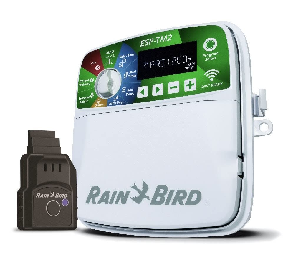 Rain Bird ESP-TM2 Smart WiFi Sprinkler Controller - 6 Zone Indoor/Outdoor Irrigation System with Mobile App Control | Perfect for Lawn, Garden & Landscape Watering Automation