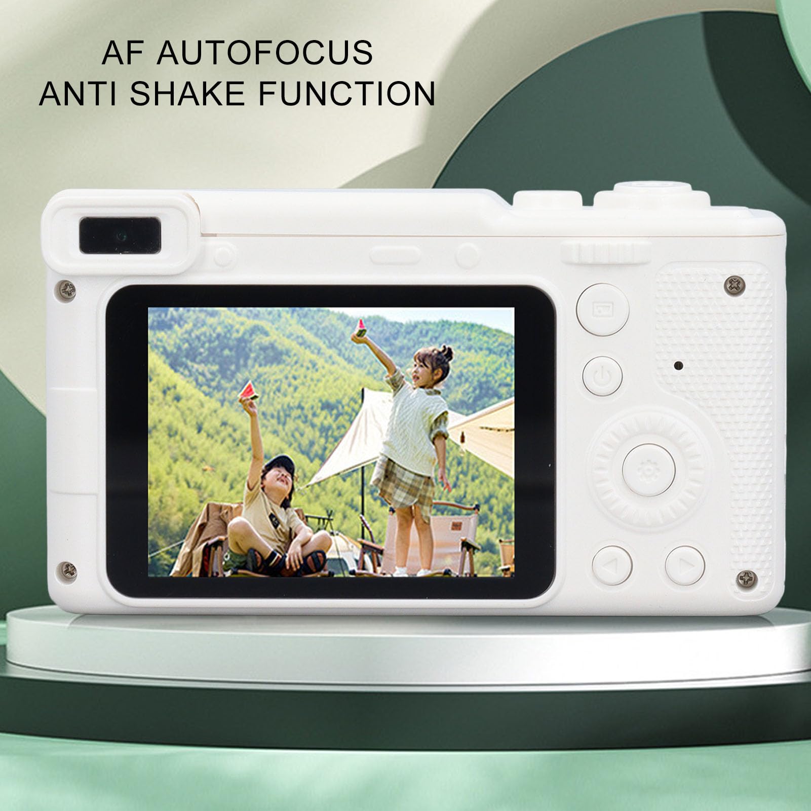 Autofocus Digital Camera for Travel - 2.4in IPS Screen, 8x Zoom, Dual Lens Vlogging Camera with Timer for Photography | Perfect for Vacation, Blogging & Outdoor Adventures (White)