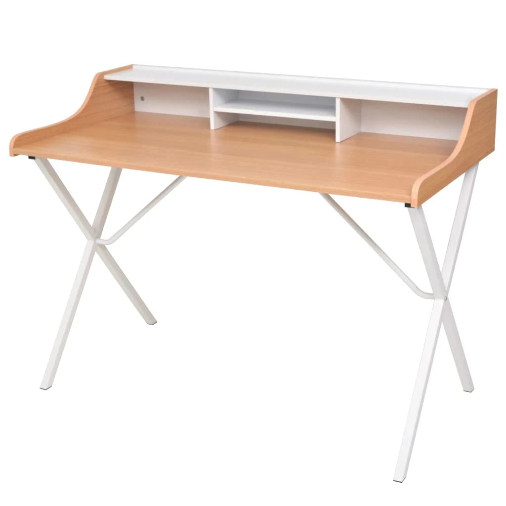 vidaXL X-Legs Writing Desk with Shelf - 47