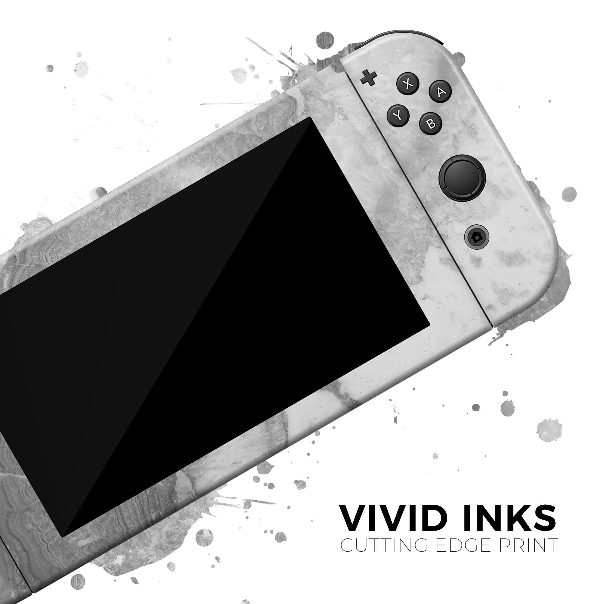 Nintendo Switch Pro Controller Skin - Gray Slate Marble Vinyl Wrap Cover | Scratch-Resistant, Removable Decal Protector | Perfect for Gaming, Travel & Customization (Compatible with V26)