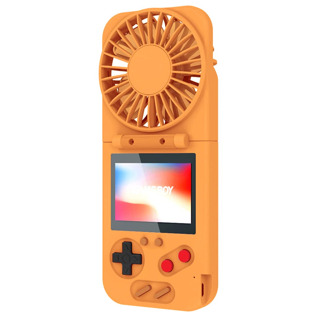 YEZININHAO Mini Handheld Game Console with USB Personal Fan - 500 Retro Games, LCD Screen, Multiple Colors for Adults & Kids - Perfect for Travel, Outdoor, and Indoor Gaming Fun