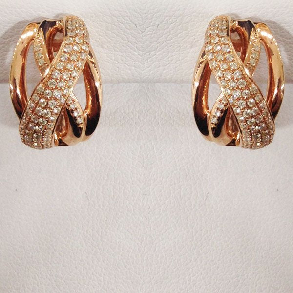 14K Rose Gold Diamond Earrings for Women - Elegant Hoop & Stud Earrings for Everyday Wear & Special Occasions