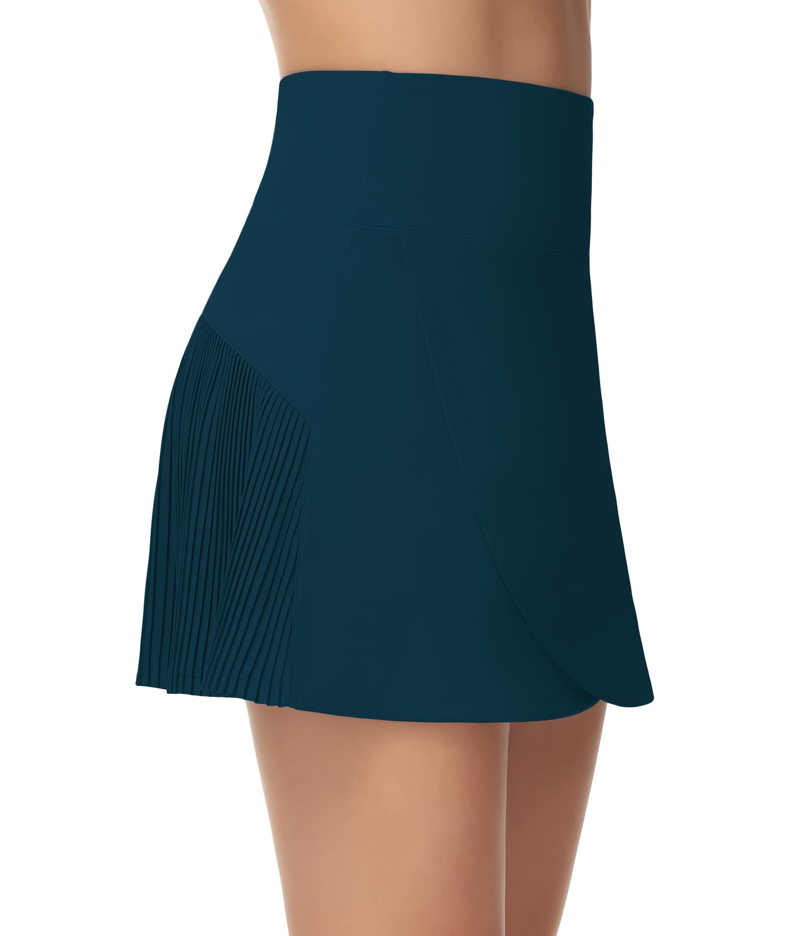 THE GYM PEOPLE Women's High Waisted Tennis Skirt - Crossover Hemline Back Pleated Golf Skorts with Built-in Shorts for Tennis, Golf & Workout | Athletic Skirt for Women's Sports & Activewear